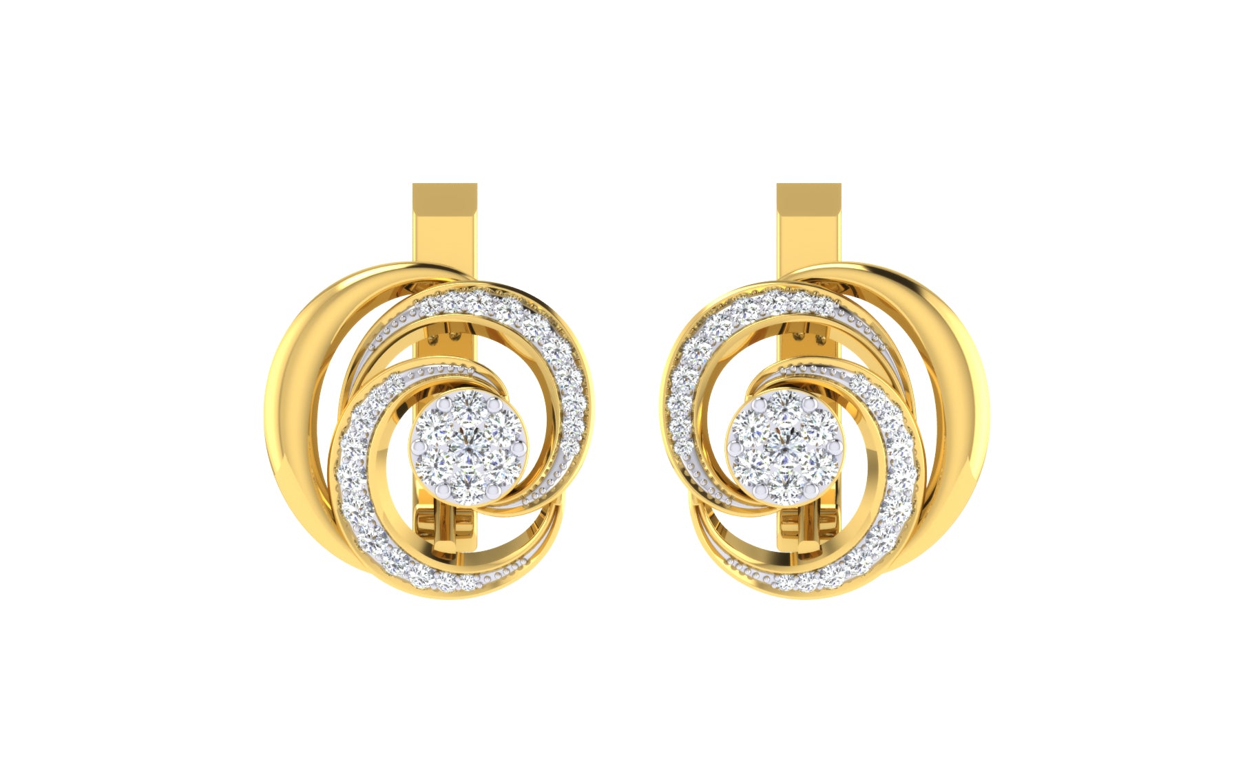 Nidal Jewels | Orbiting Opulence with Diamond cluster centre hoops
