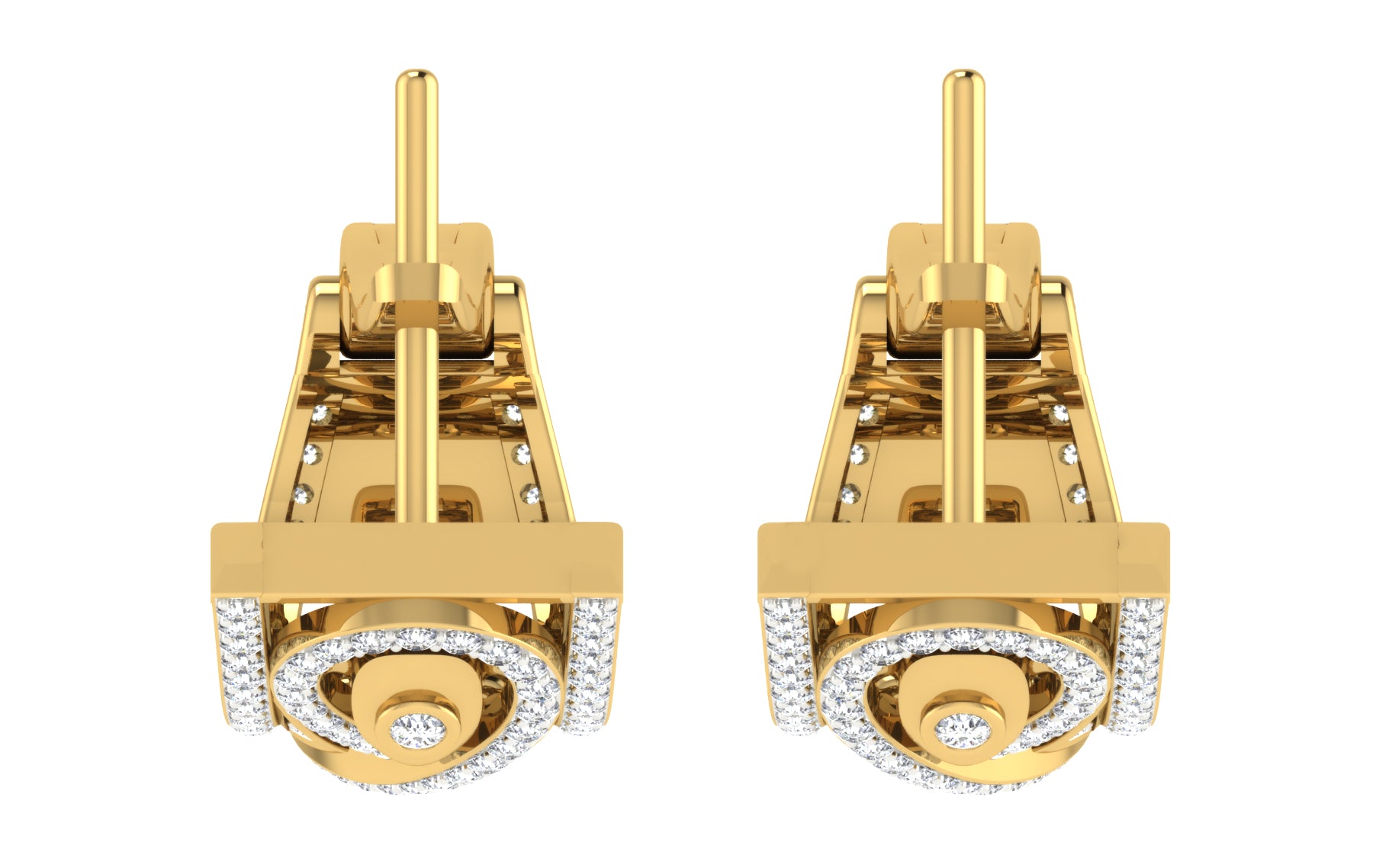 Nidal Jewels | Rectangle Infinity Embrace Diamond Hoops