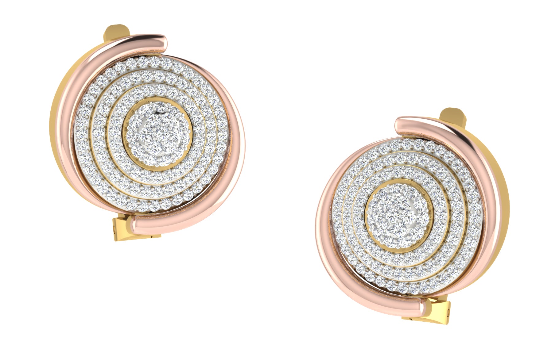 Nidal Jewels | Rose Gold Arc Diamond Studs