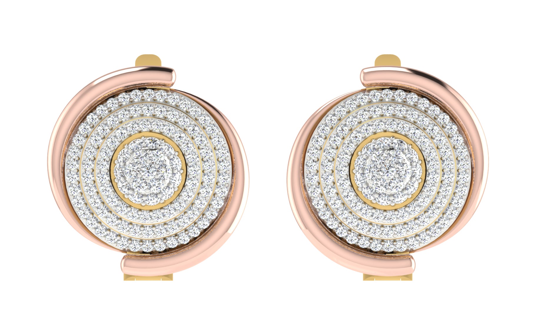 Nidal Jewels | Rose Gold Arc Diamond Studs
