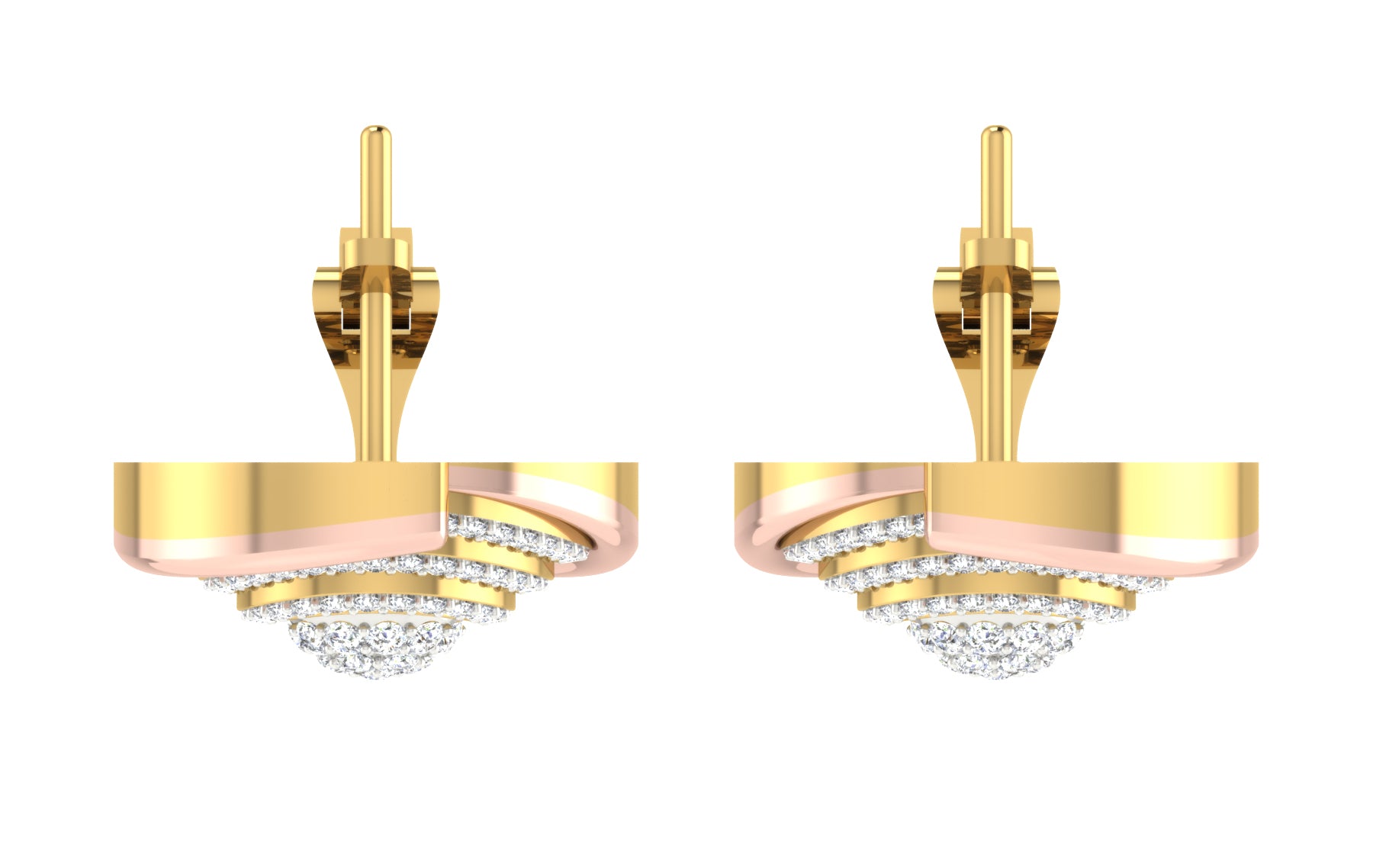 Nidal Jewels | Rose Gold Arc Diamond Studs