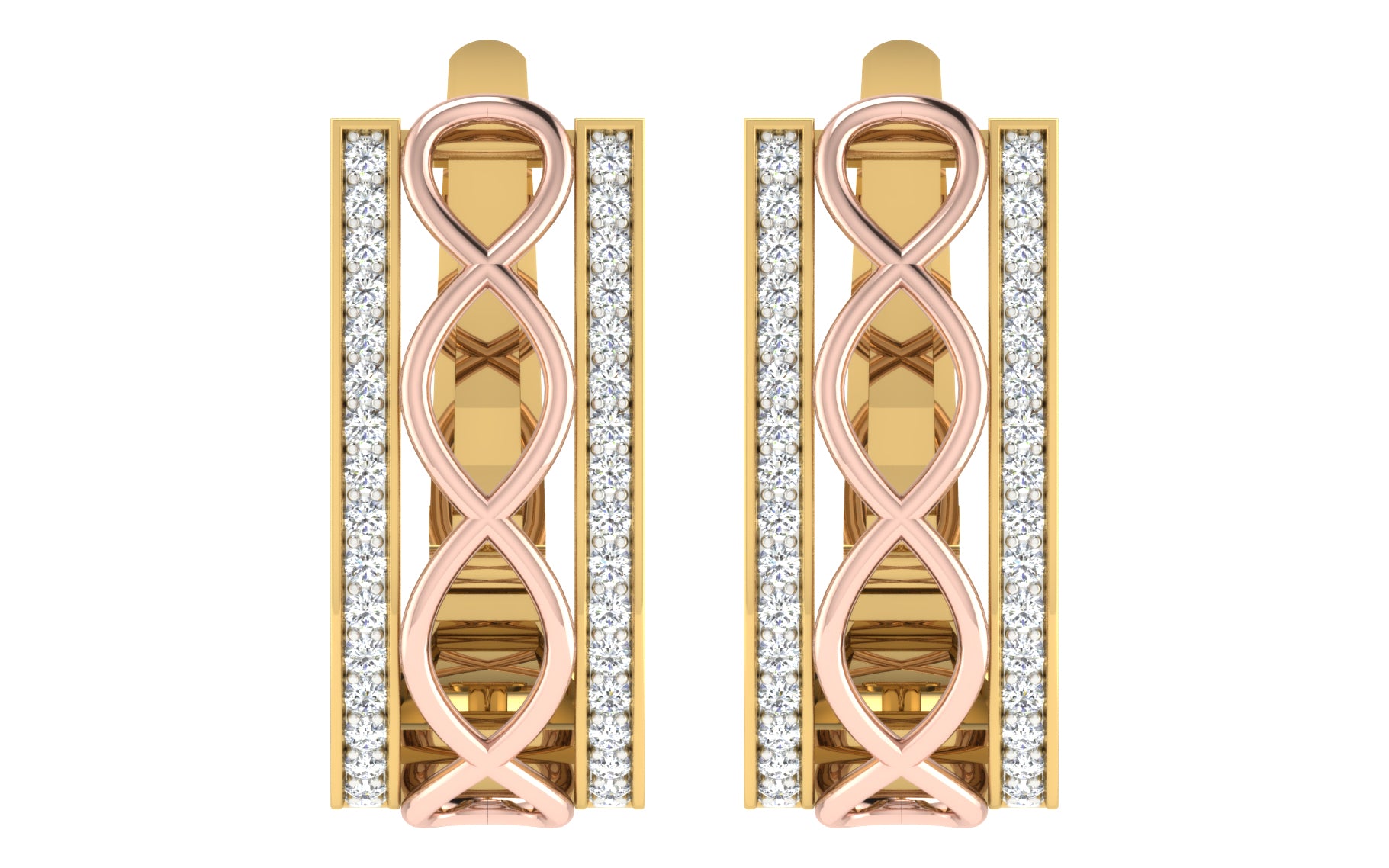 Nidal jewels | Two-Tone Rectangle Infinity Hoops