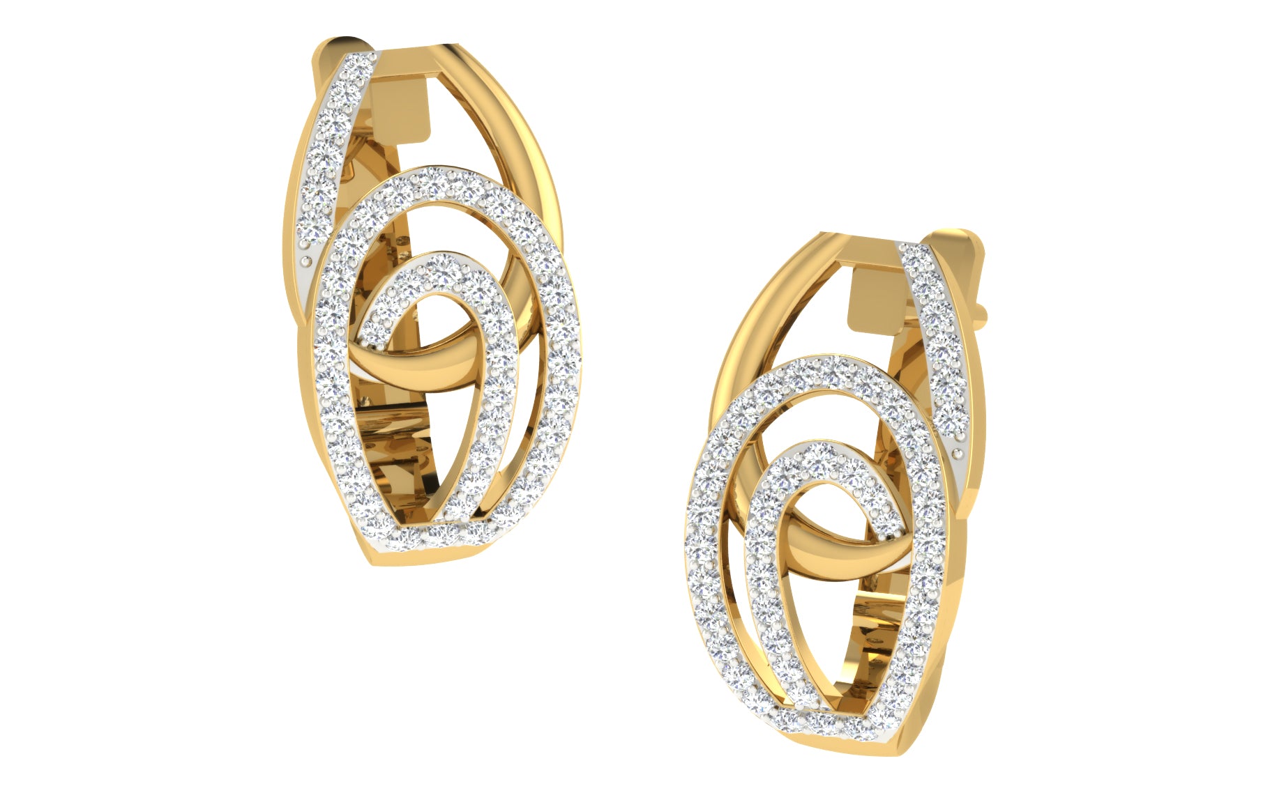 Nidal Jewels | Orbits of Love Gold and Diamond Hoops