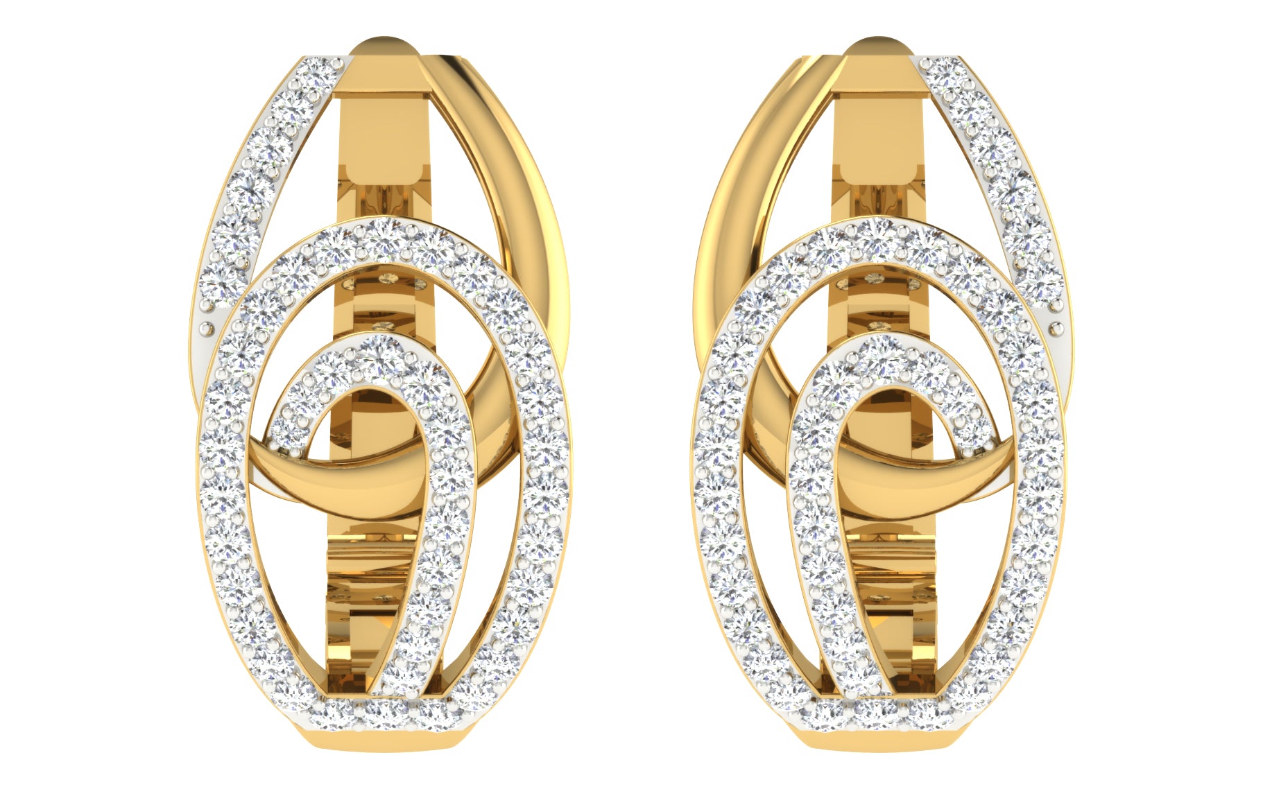 Nidal Jewels | Orbits of Love Gold and Diamond Hoops