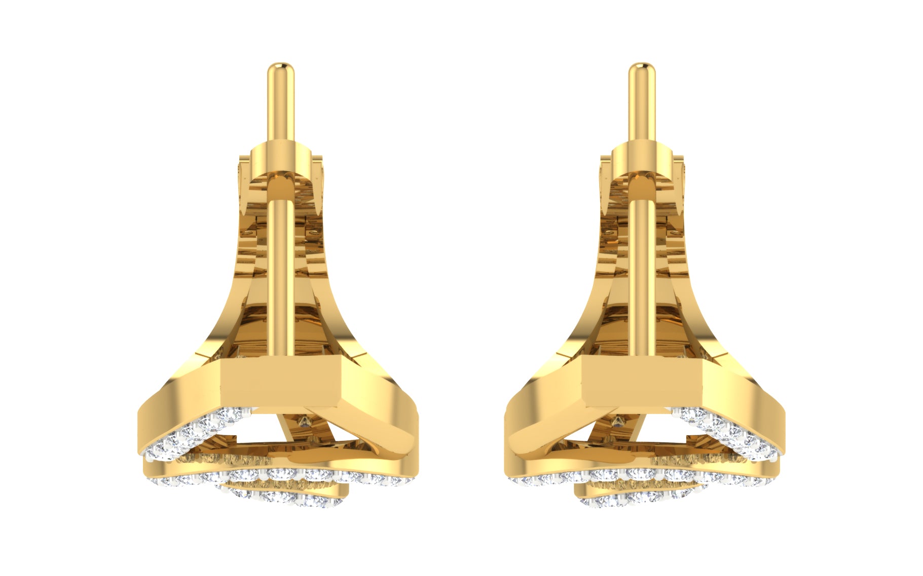 Nidal Jewels | Orbits of Love Gold and Diamond Hoops