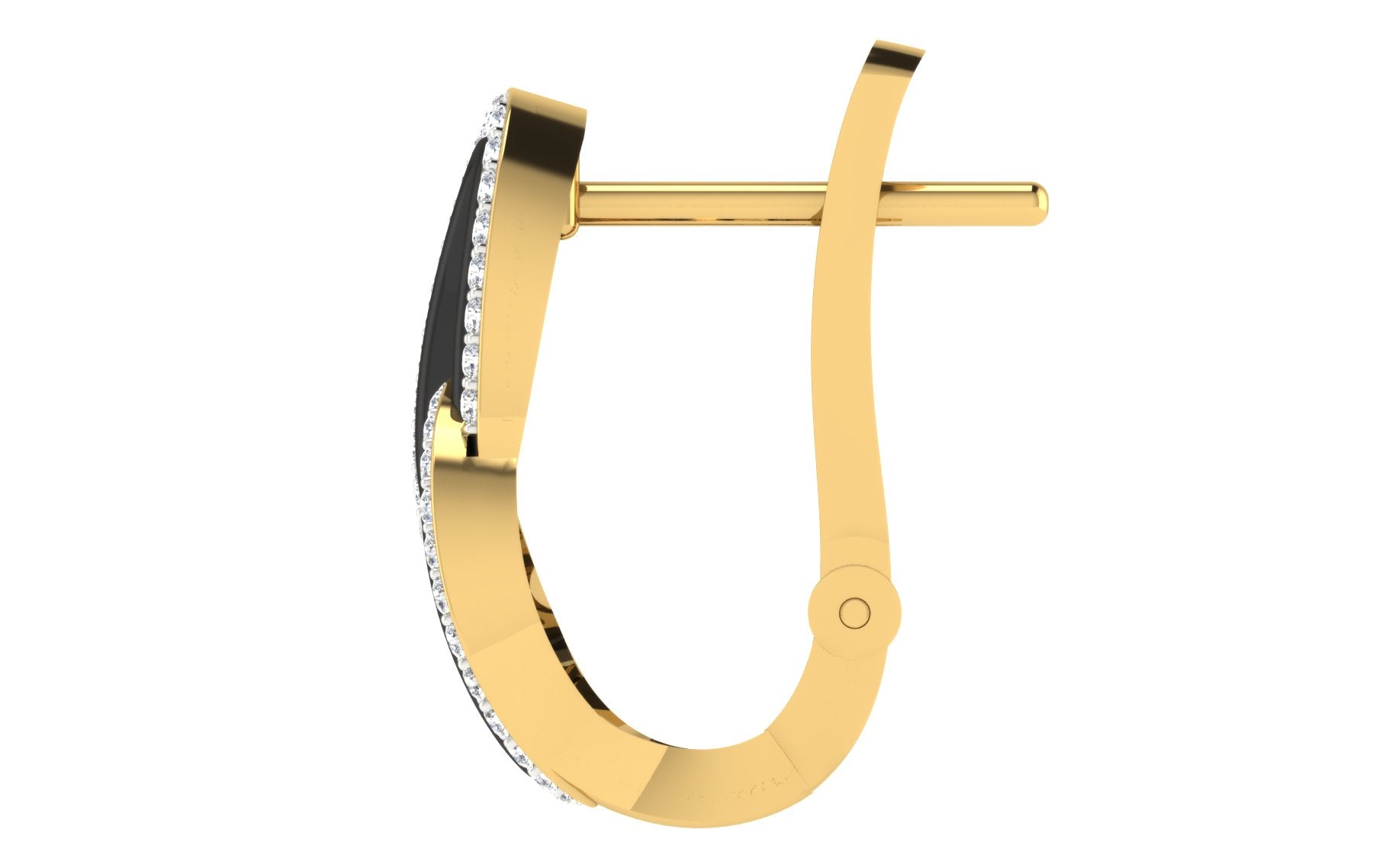 Nidal Jewels | Linked Lustre Black enamel and gold hoops