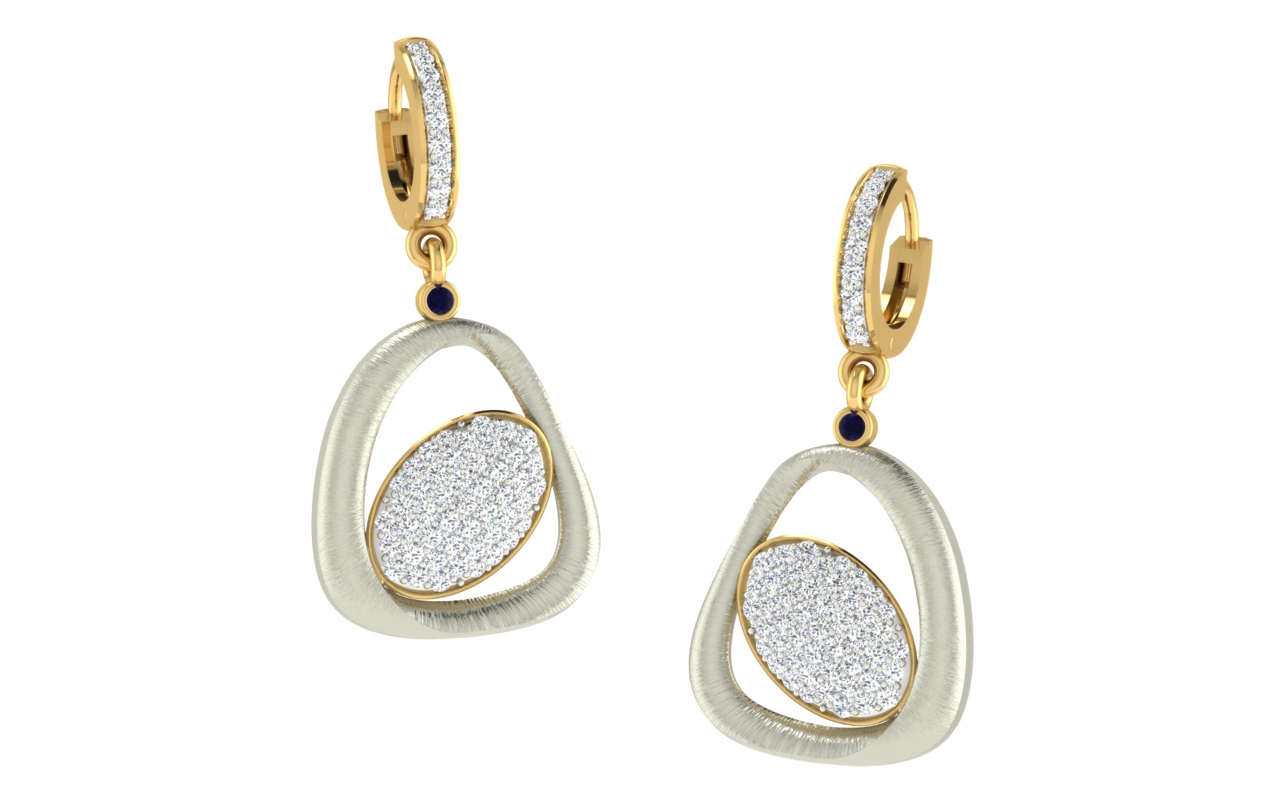 Nidal Jewels | Triangular Diamond Dangle Earrings - Nidal Jewels