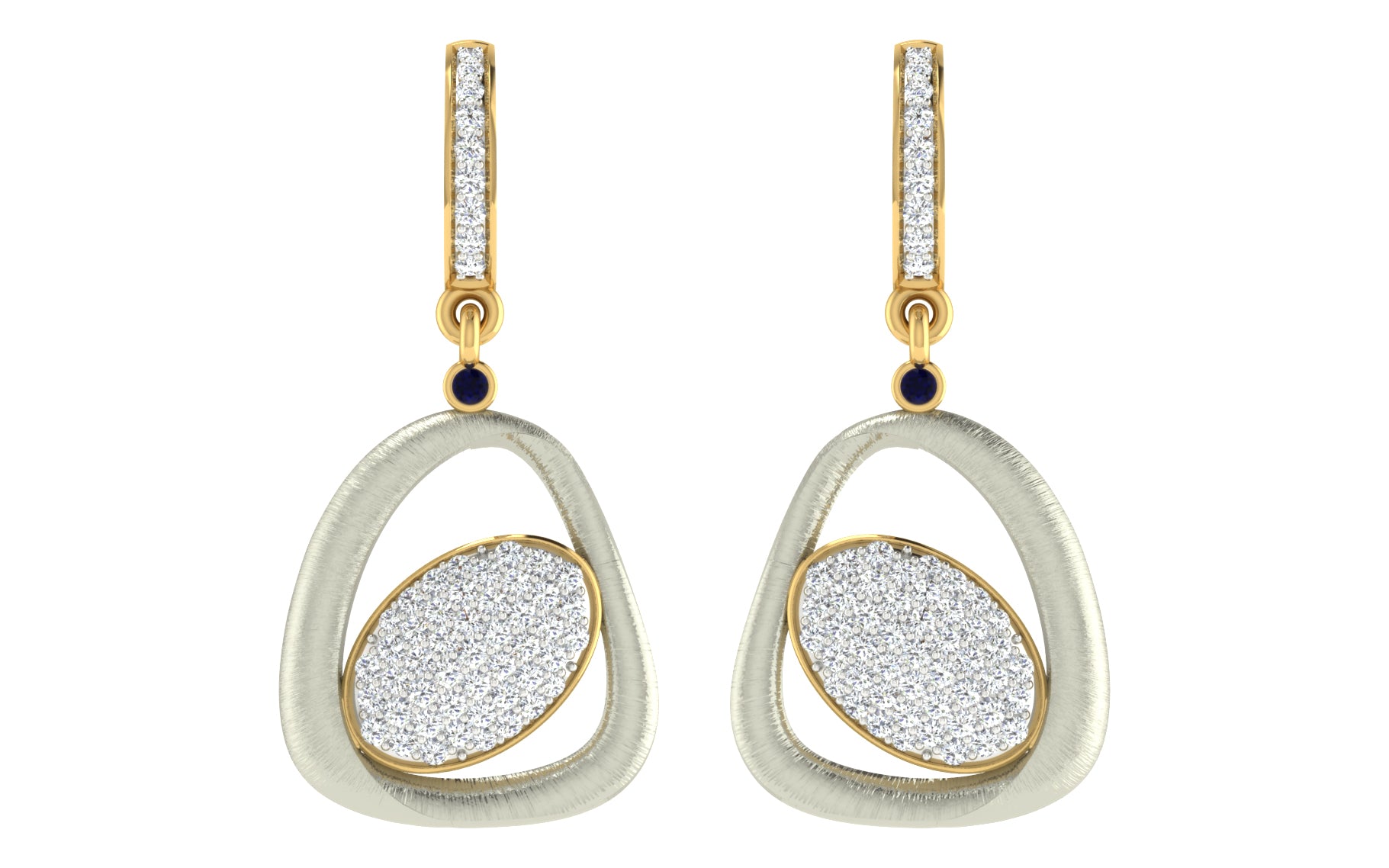 Nidal Jewels | Triangular Diamond Dangle Earrings - Nidal Jewels