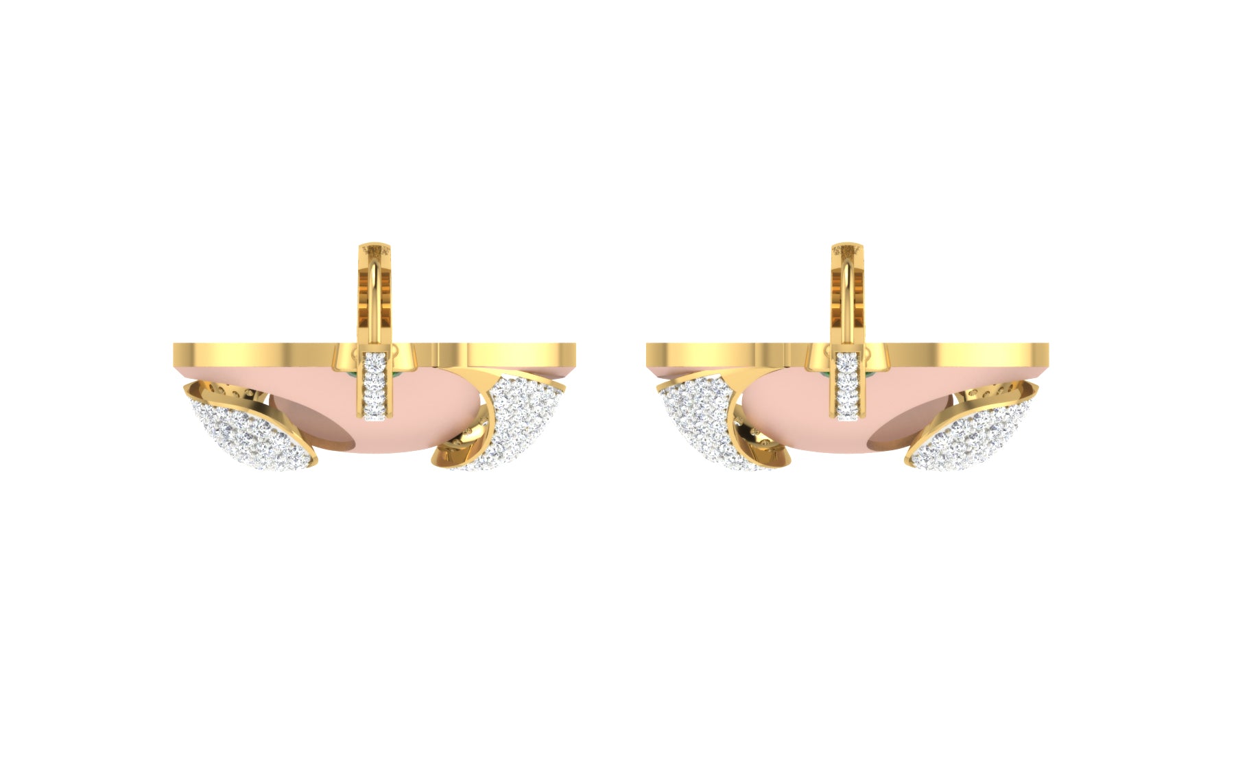Nidal Jewels | Yin-Yang Diamond Rose Gold Earrings - Nidal Jewels