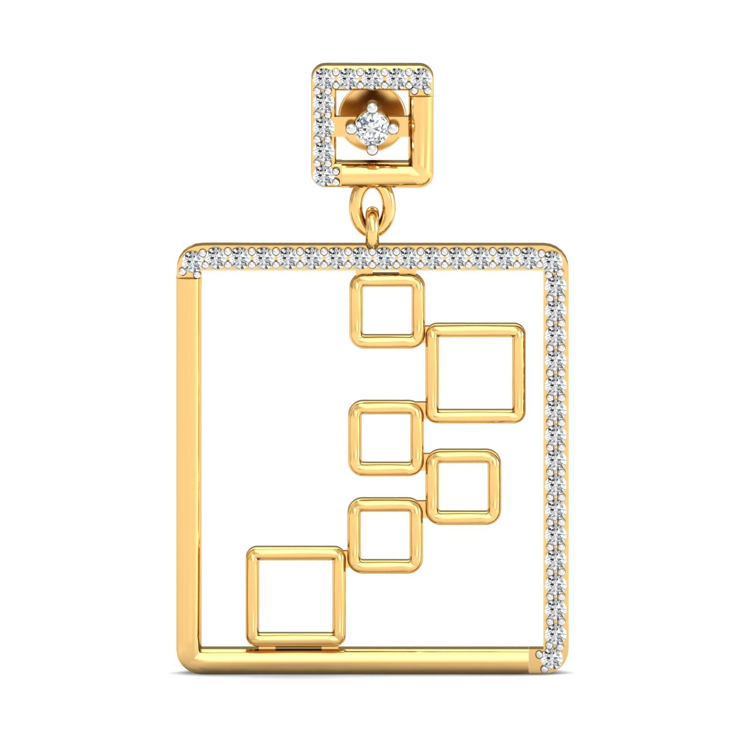 Nidal Jewels | Square Cutout Diamond Dangle Earrings - Nidal Jewels