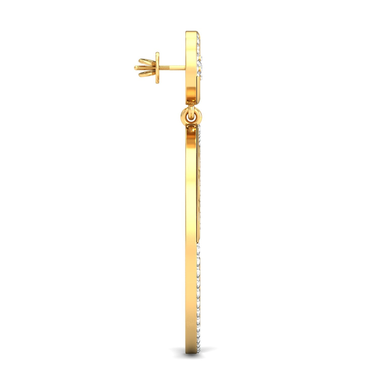 Nidal Jewels | Gold Circular Diamond Danglers