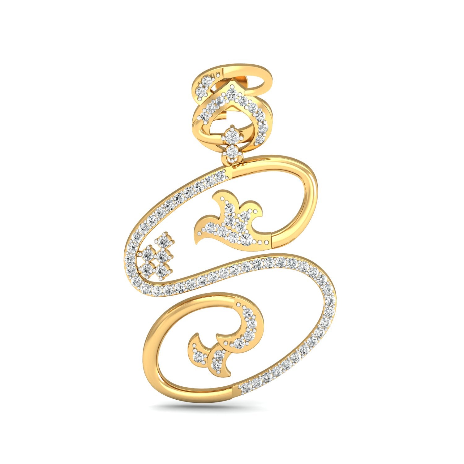 Nidal Jewels | Sculpted Floral Swirl Diamond Danglers