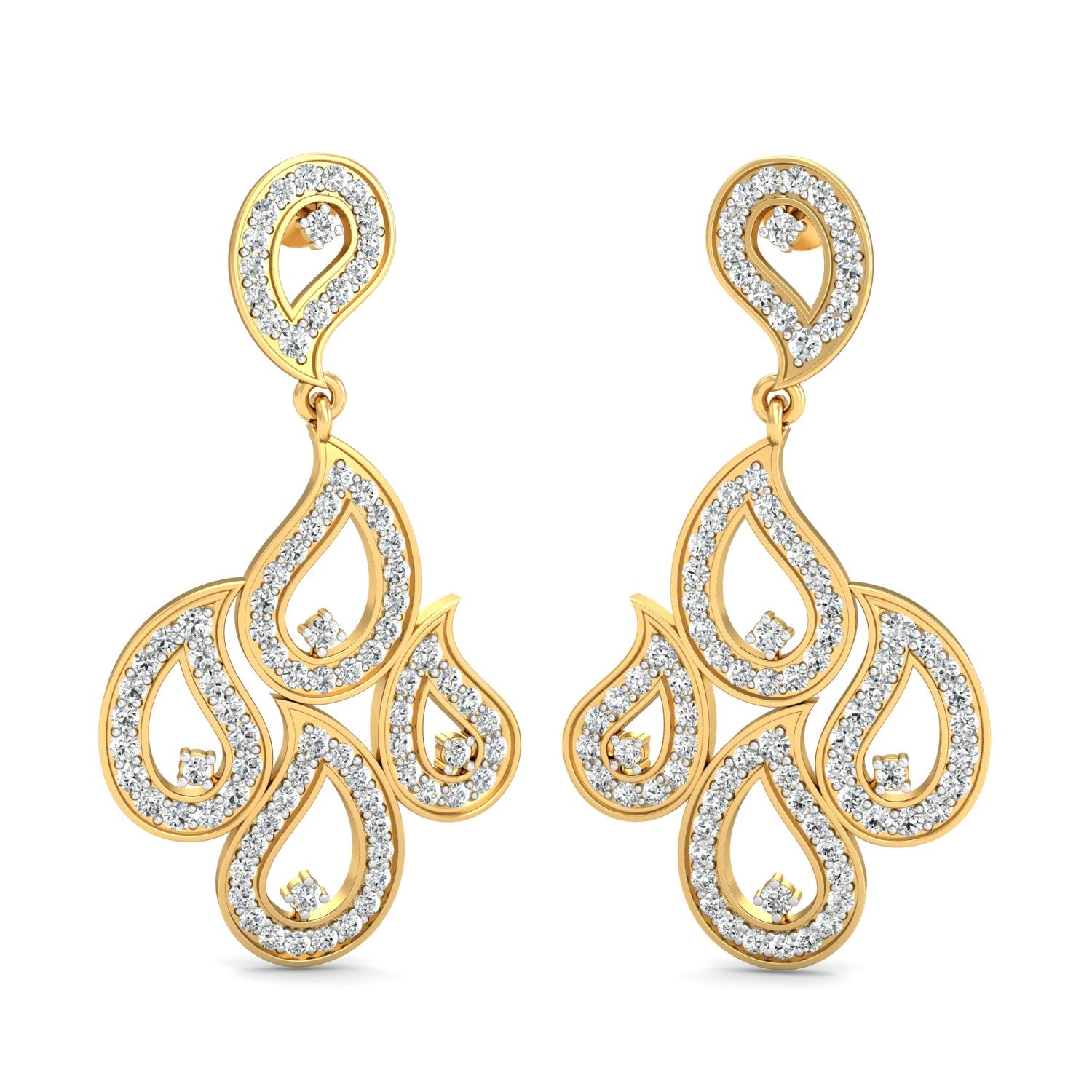 Nidal jewels | Mosaic Diamond Drop Earrings