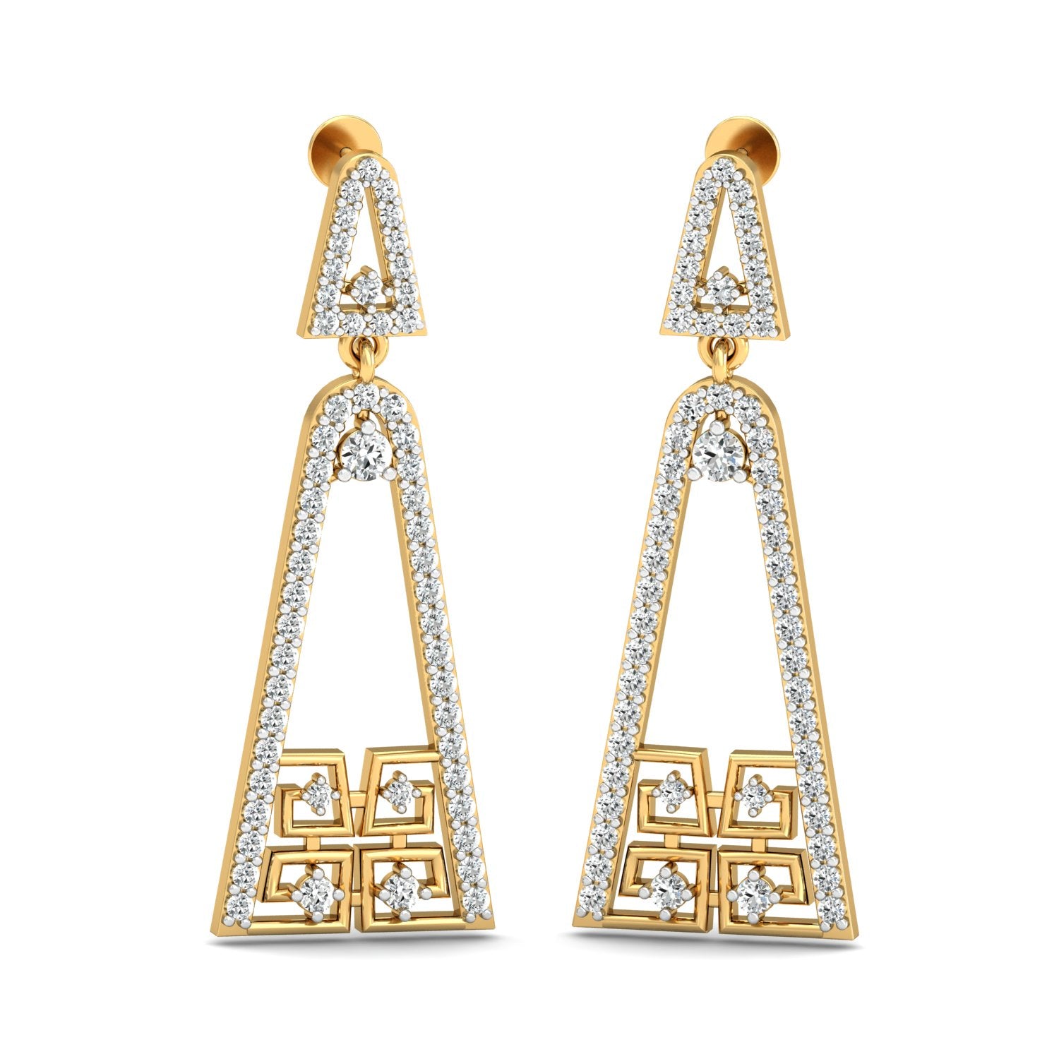 Nidal Jewels | Geometric Triangle Stone Danglers