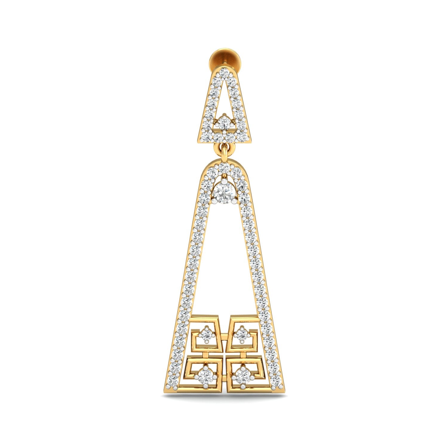 Nidal Jewels | Geometric Triangle Stone Danglers