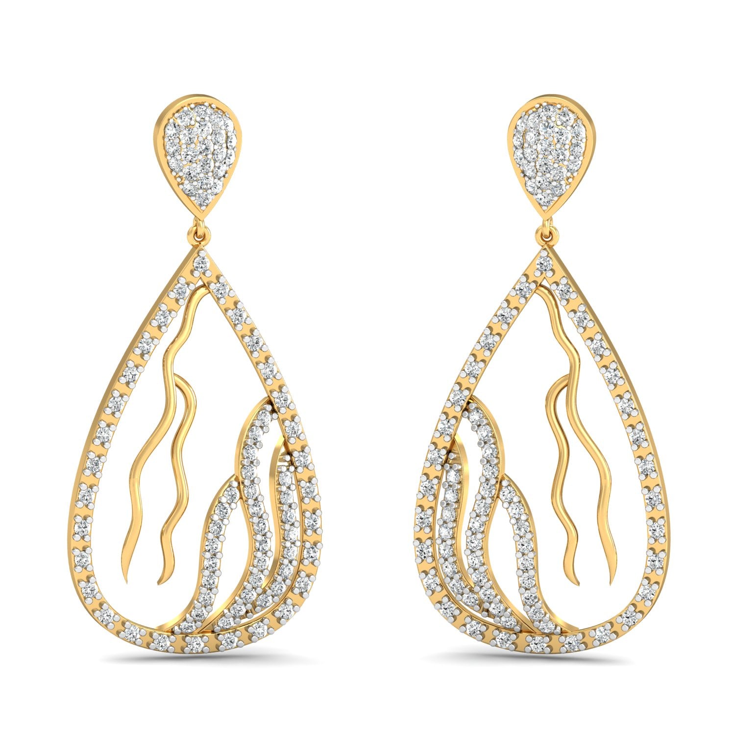 Nidal Jewels | Grande Teardrop Earrings with Vine Filigree Center