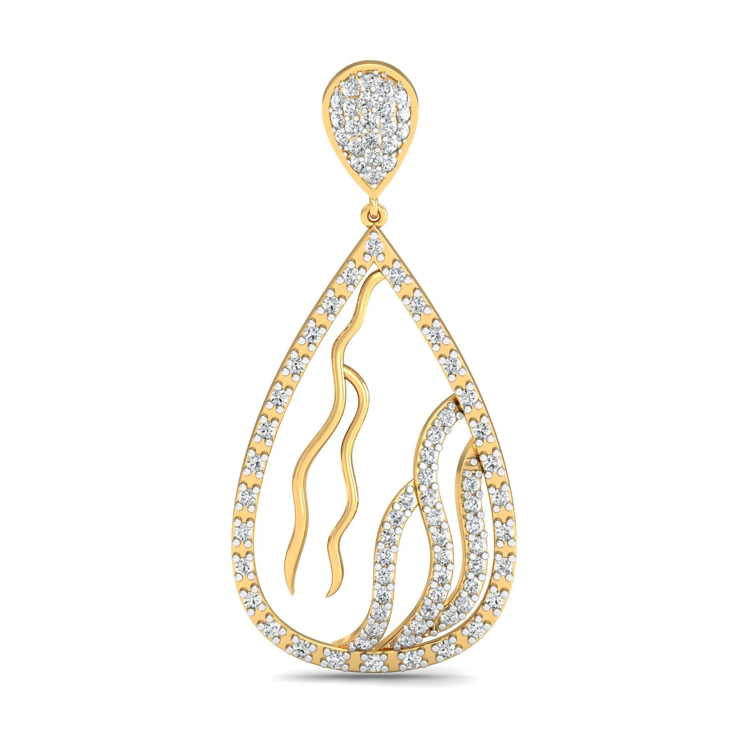 Nidal Jewels | Grande Teardrop Earrings with Vine Filigree Center
