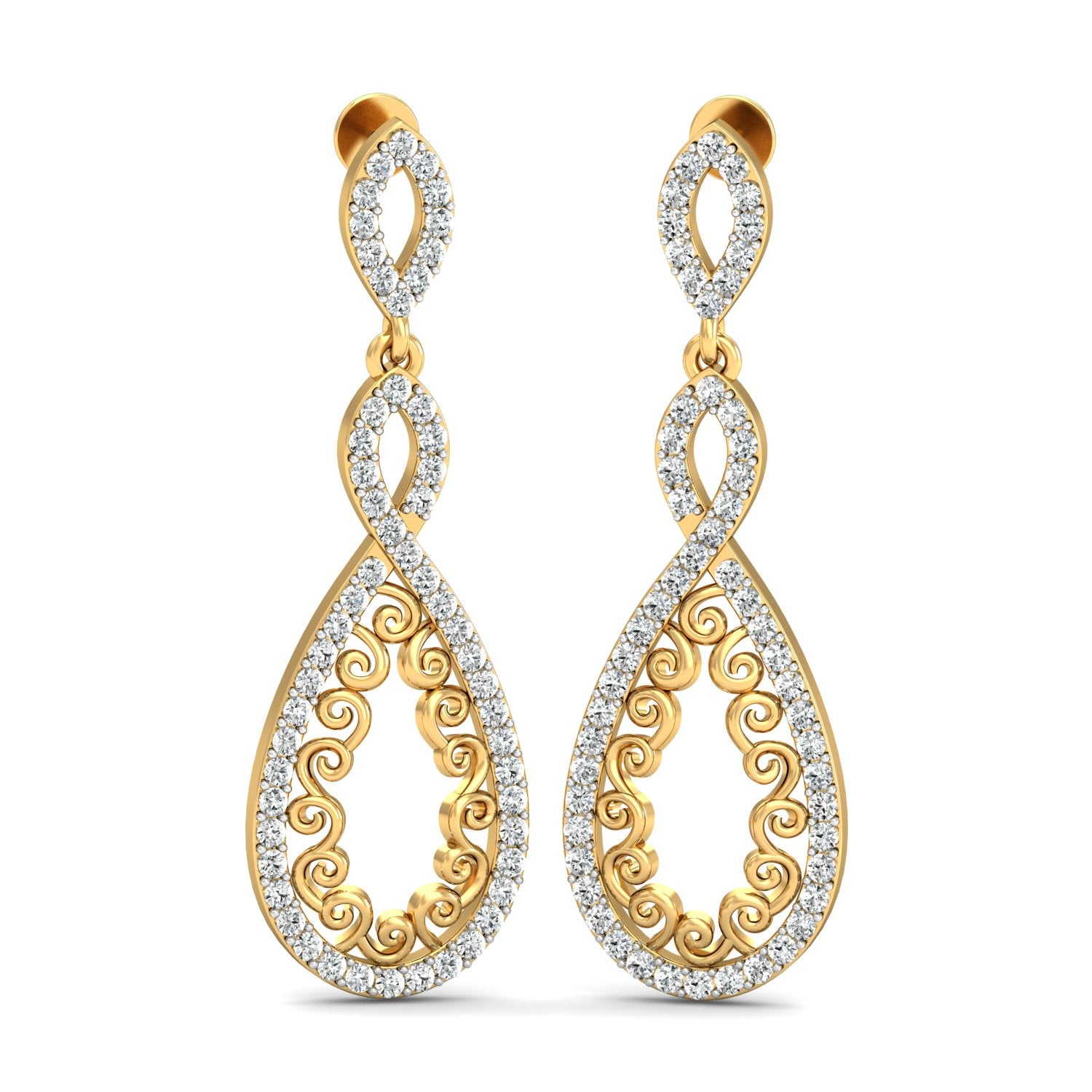 Nidal Jewels | Infinity Spiral Diamond Danglers