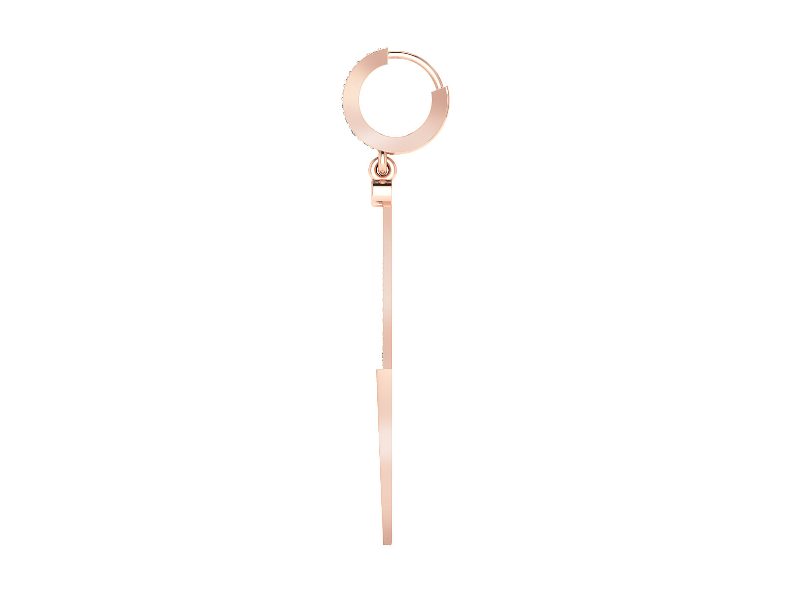 Nidal jewels | Rose Gold Pyramid-Shaped Drop Earrings