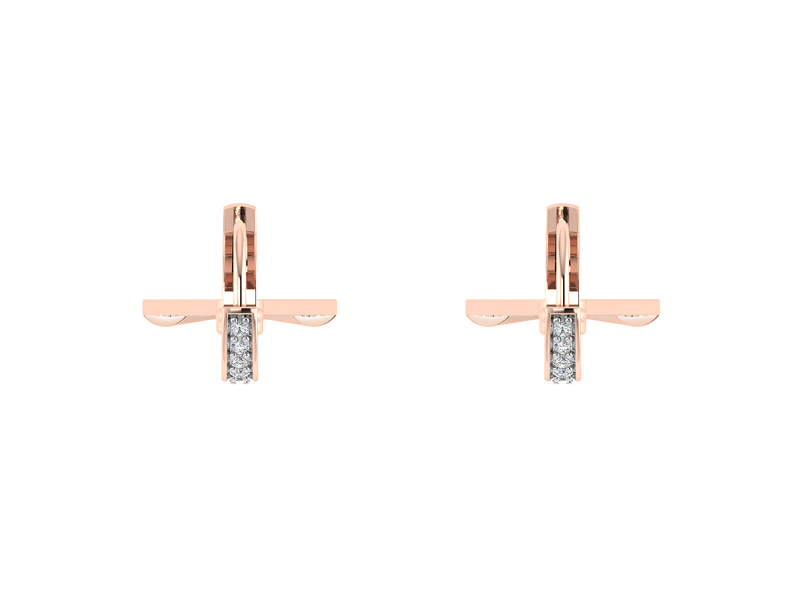 Nidal jewels | Rose Gold Pyramid-Shaped Drop Earrings