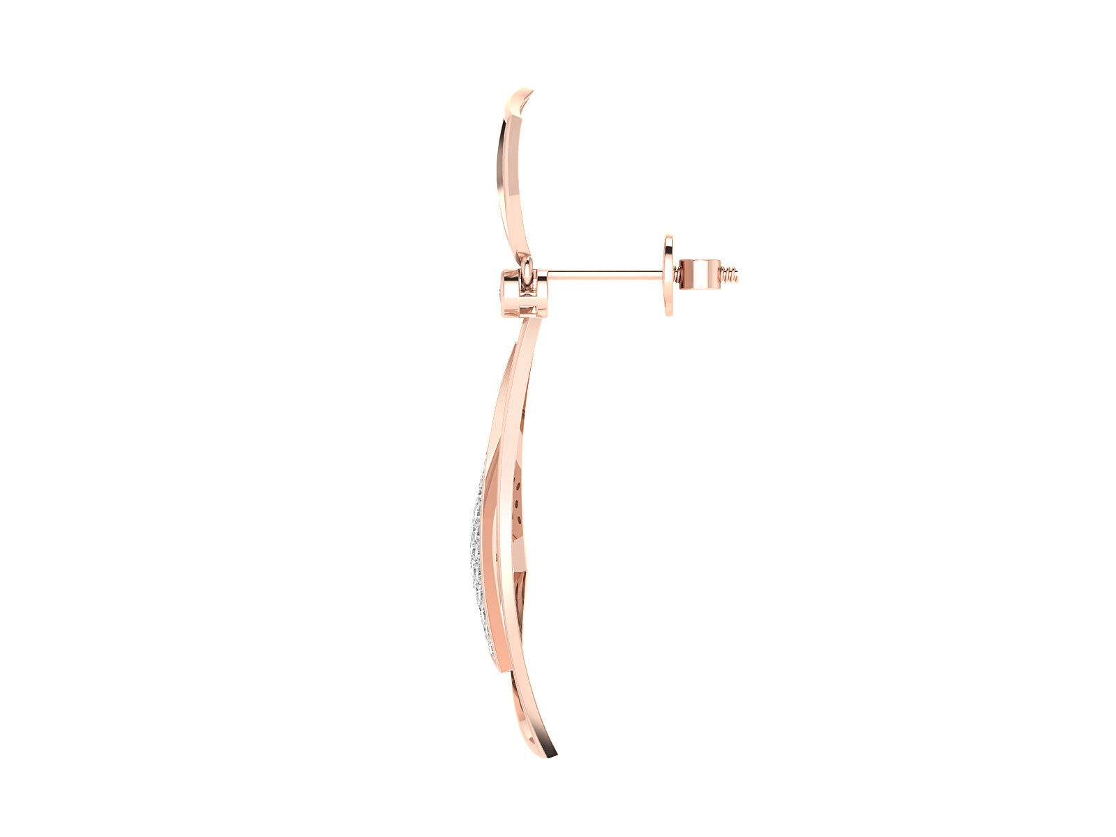 Nidal jewels | Rose Gold Angular Drops with Diamond Accents