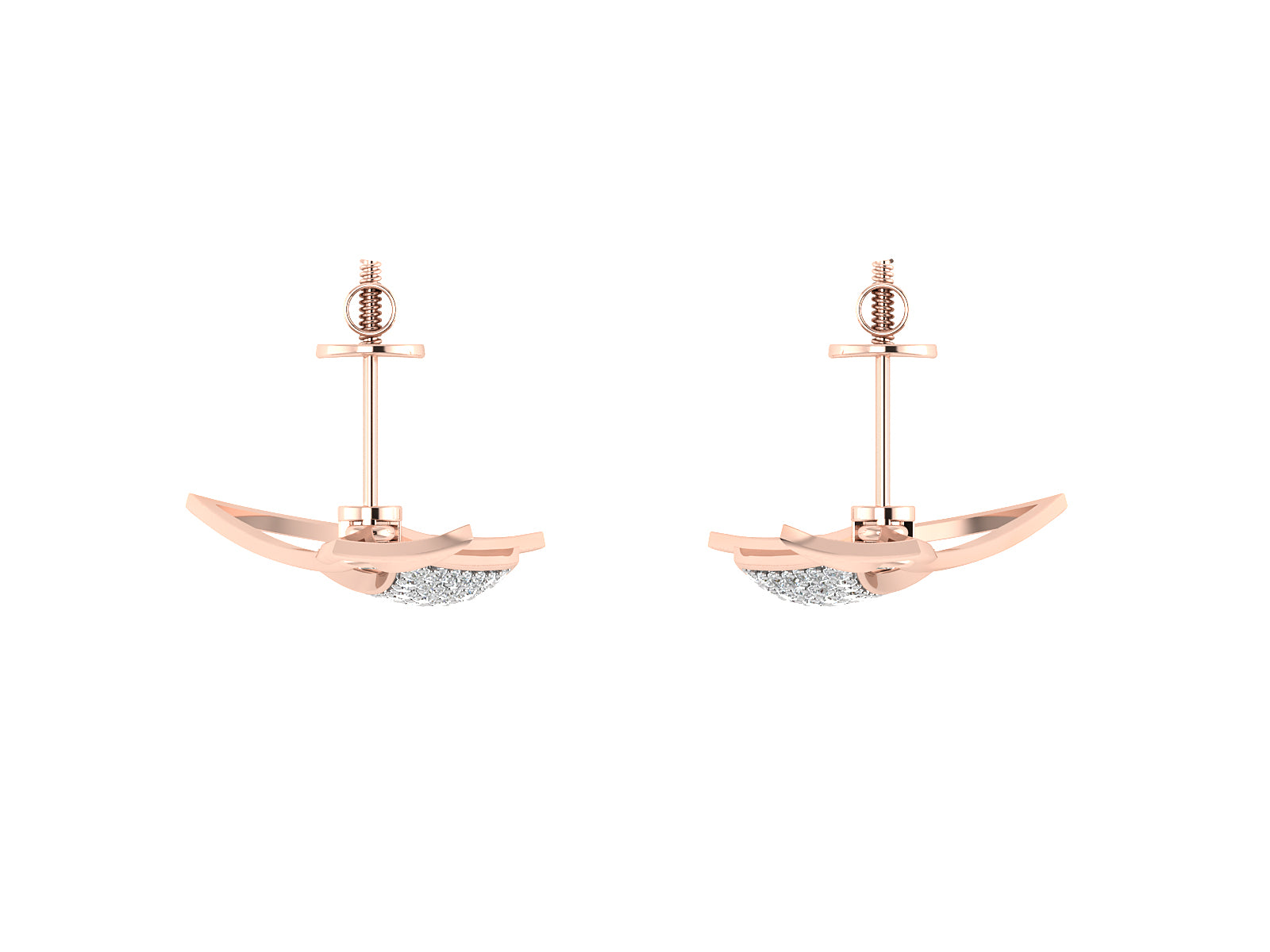 Nidal jewels | Rose Gold Angular Drops with Diamond Accents