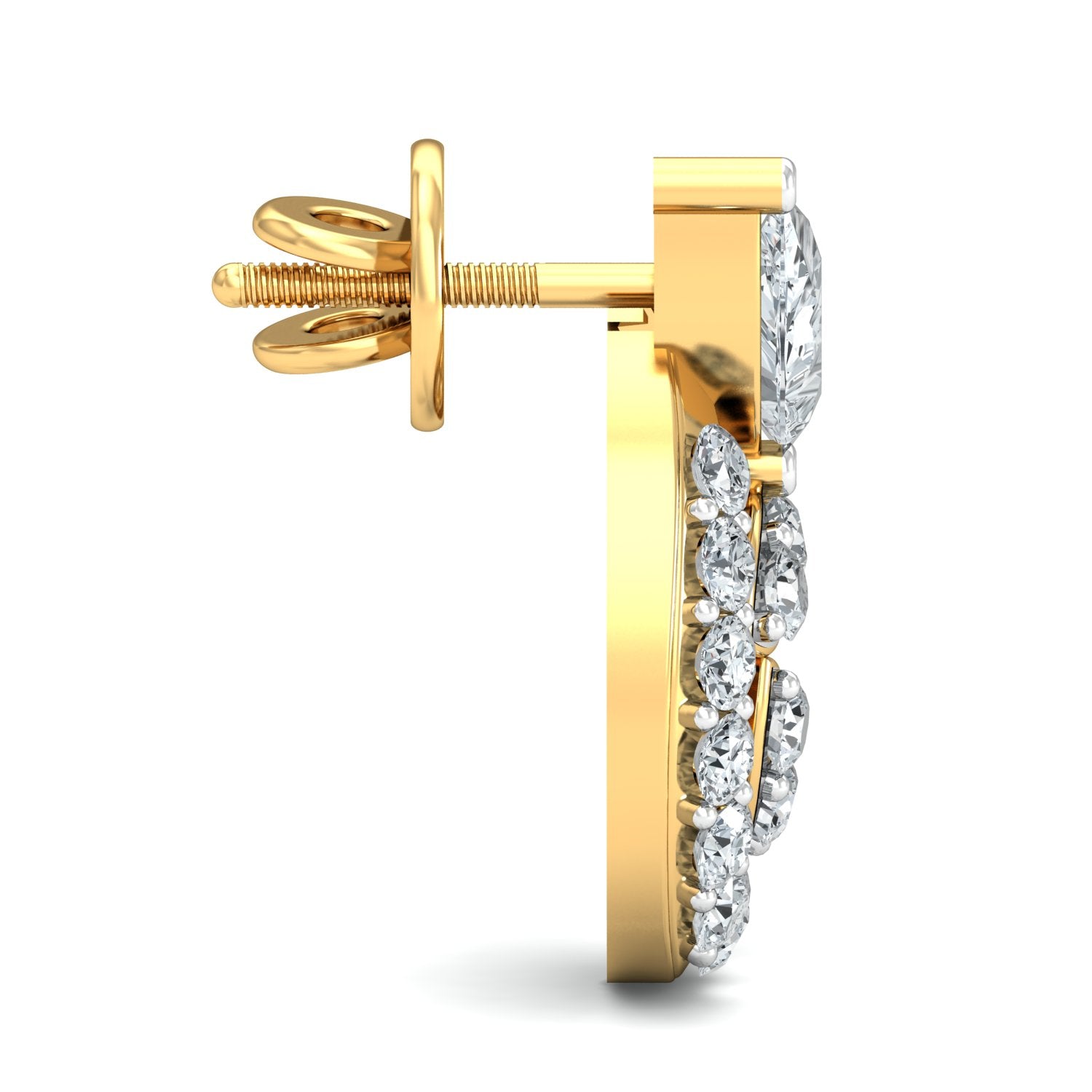 Nidal Jewels | Gold Leaf-Shaped Diamond Cluster Studs - Nidal Jewels