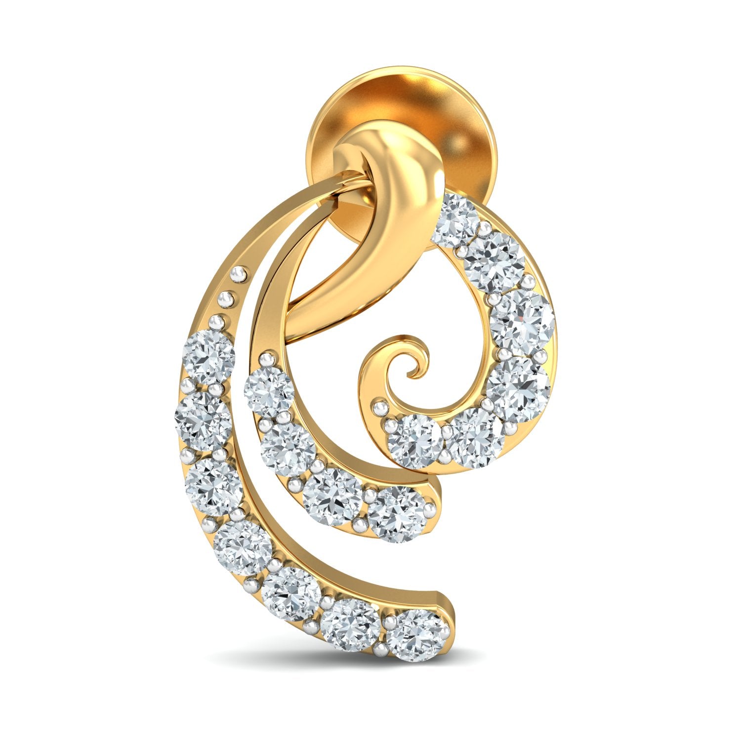 Nidal Jewels | Gold Micropave Swirl Diamond Studs - Nidal Jewels