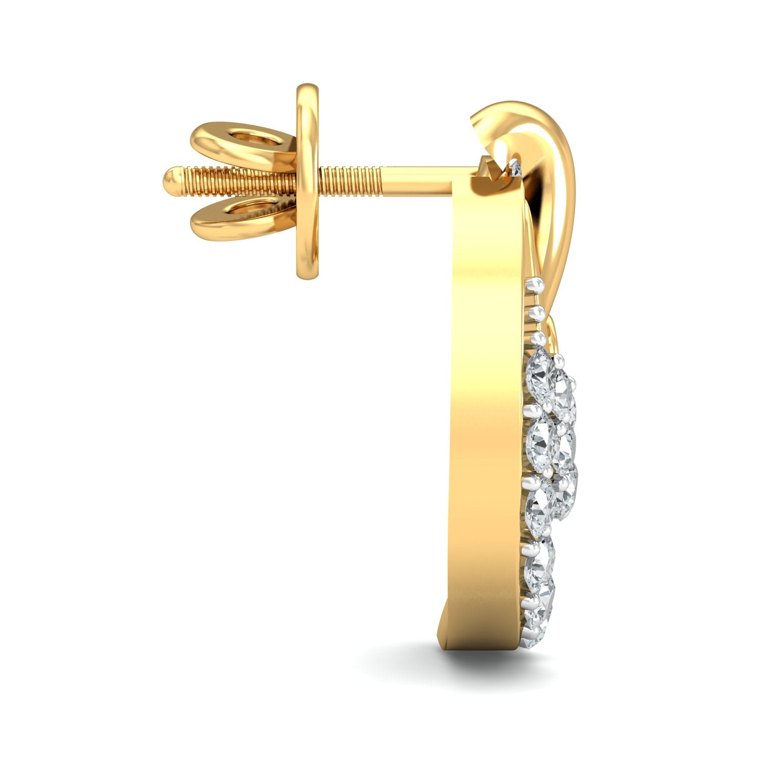 Nidal Jewels | Gold Micropave Swirl Diamond Studs - Nidal Jewels