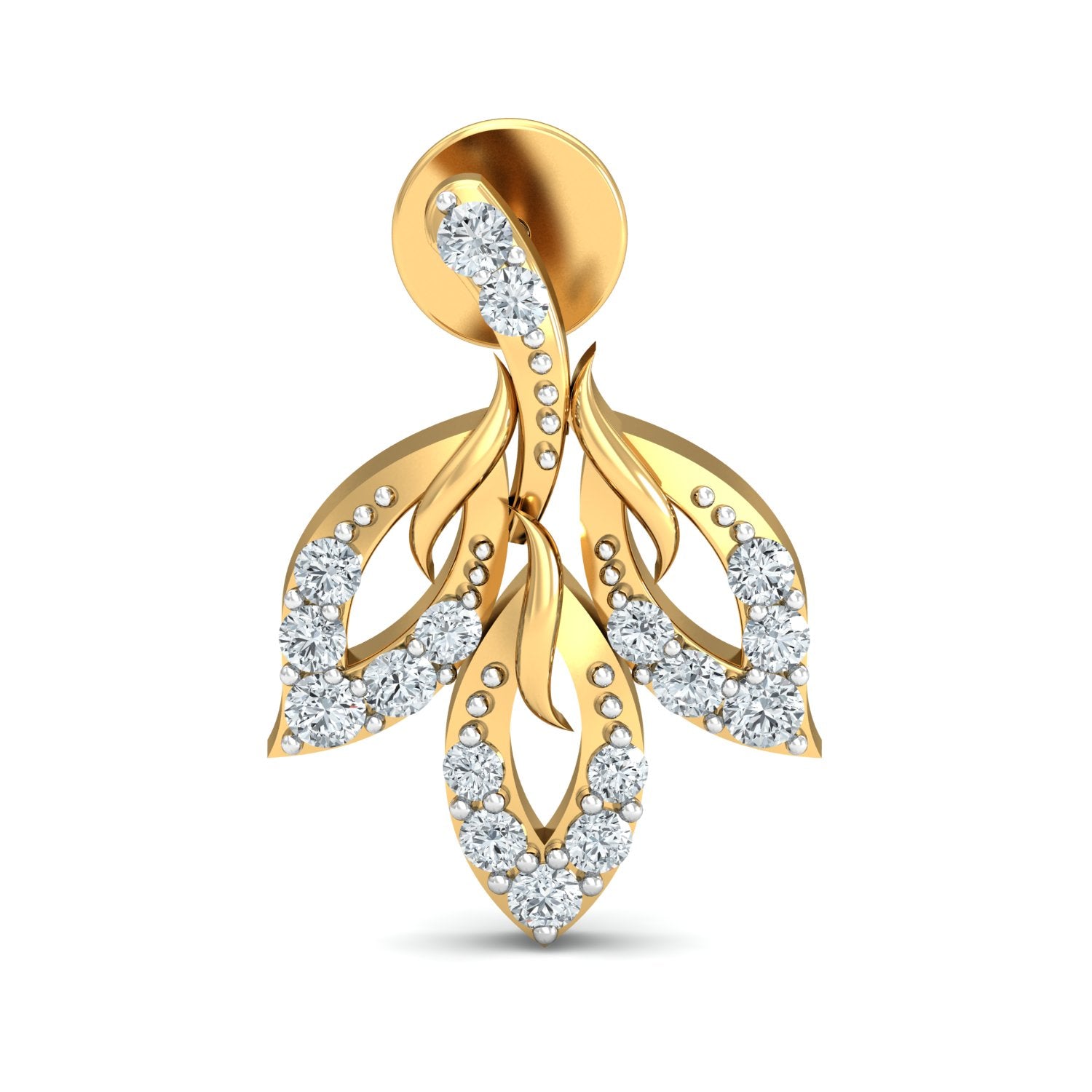 Nidal Jewels | Radiant Leaf Gold & Diamond Earrings - Nidal Jewels