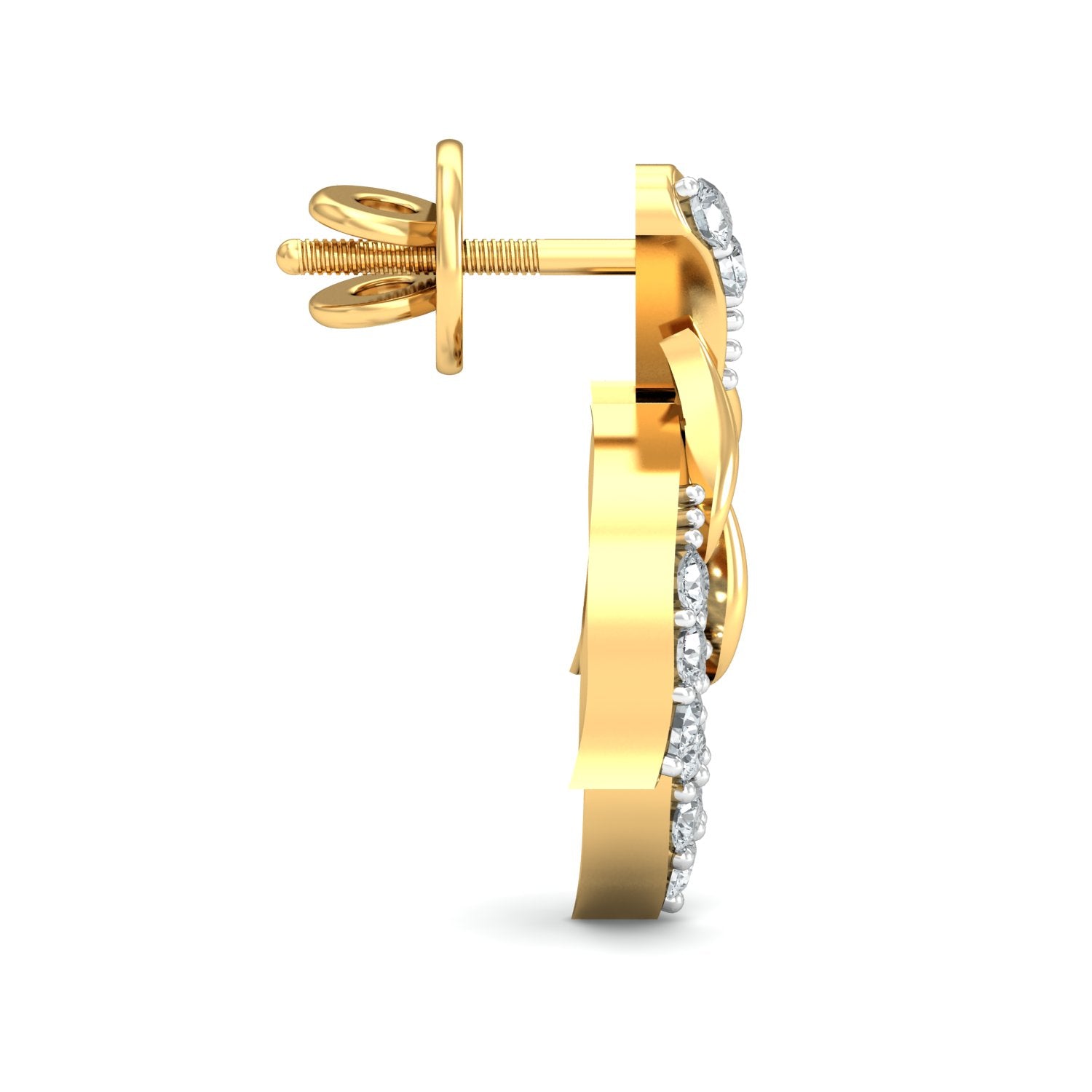 Nidal Jewels | Radiant Leaf Gold & Diamond Earrings - Nidal Jewels