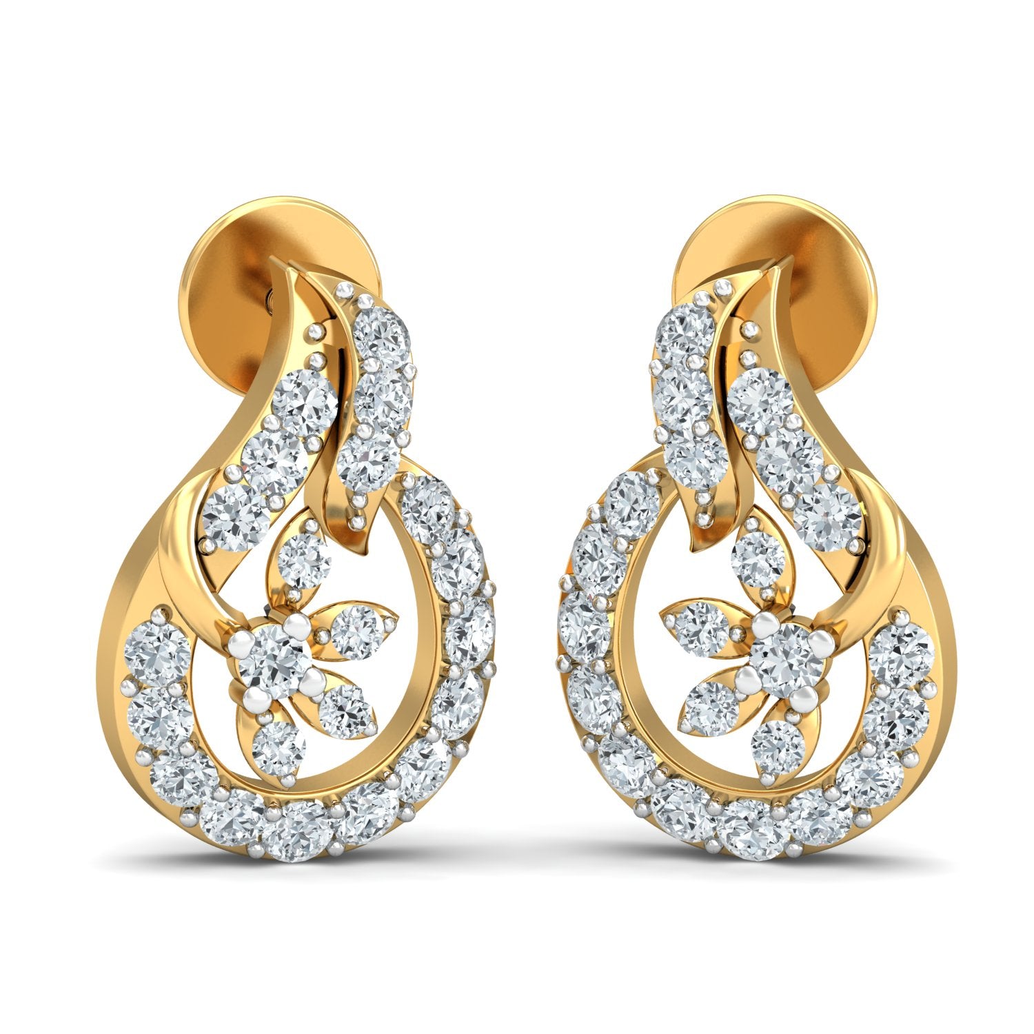 Nidal Jewels | Petal-Shaped Diamond Studs - Nidal Jewels