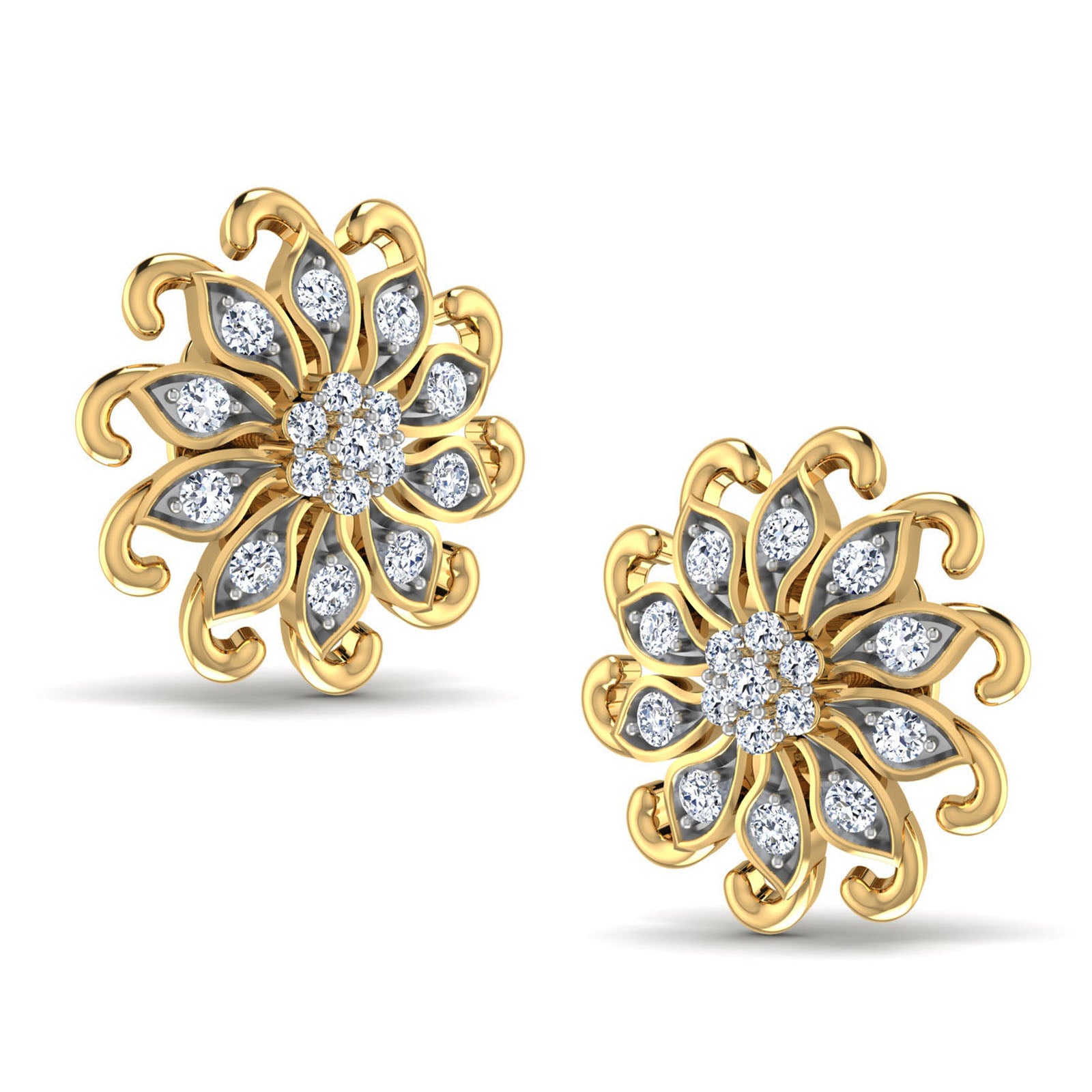Nidal Jewels | Floral Enchanted Gold Studs