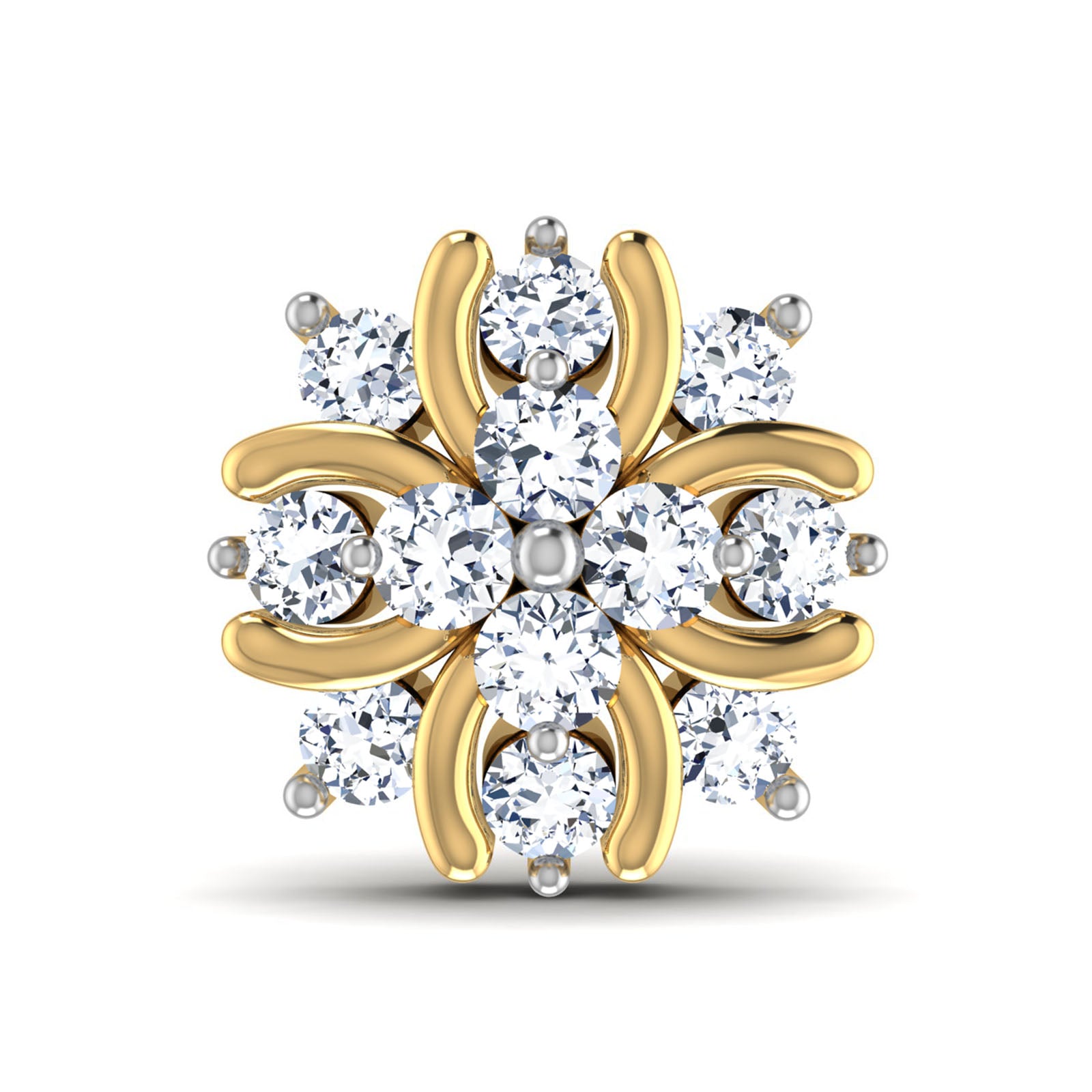 Nidal Jewels | Diamond Studs with Floral Centre