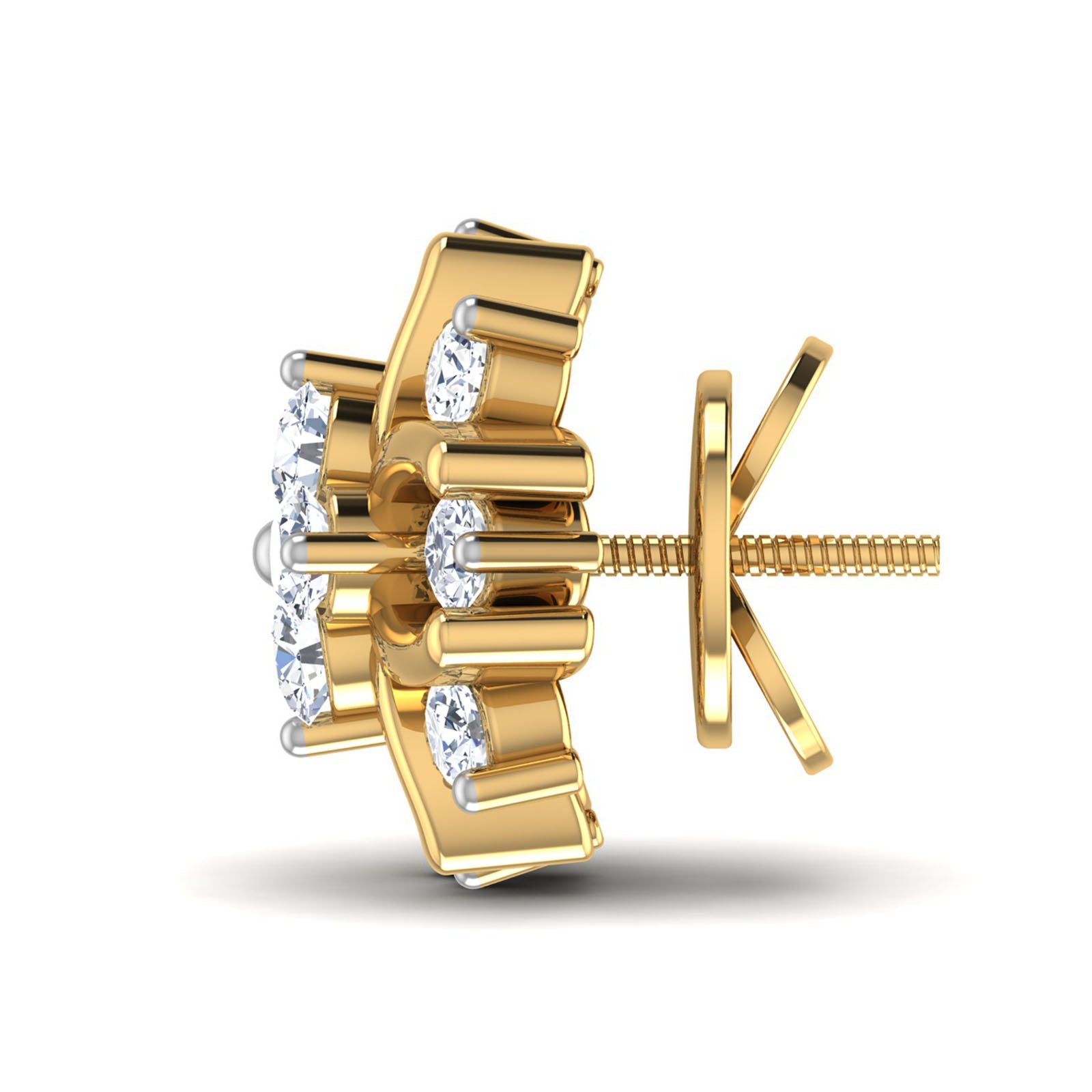 Nidal Jewels | Diamond Studs with Floral Centre