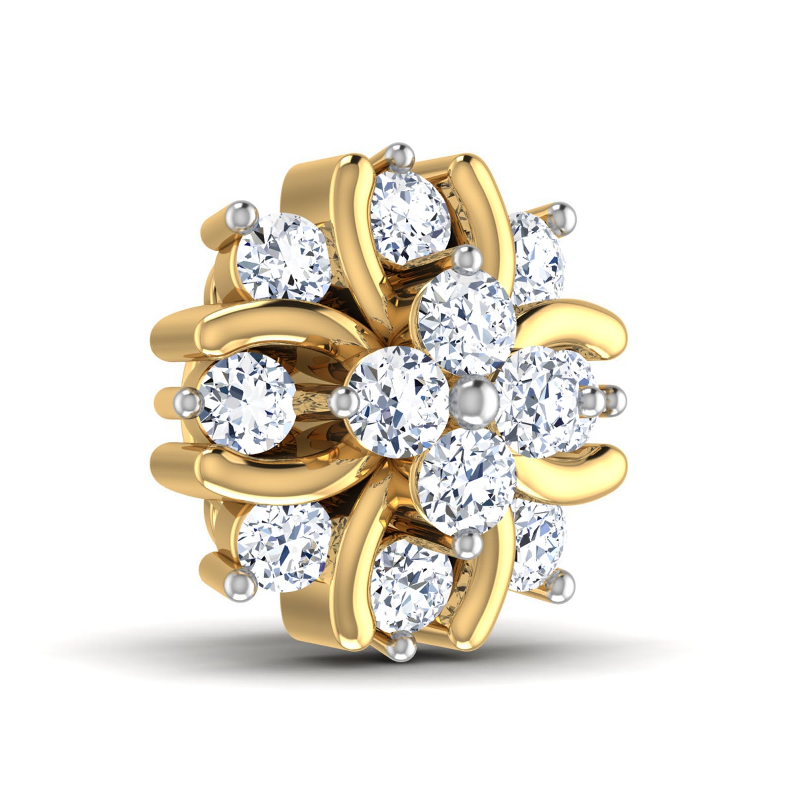 Nidal Jewels | Diamond Studs with Floral Centre