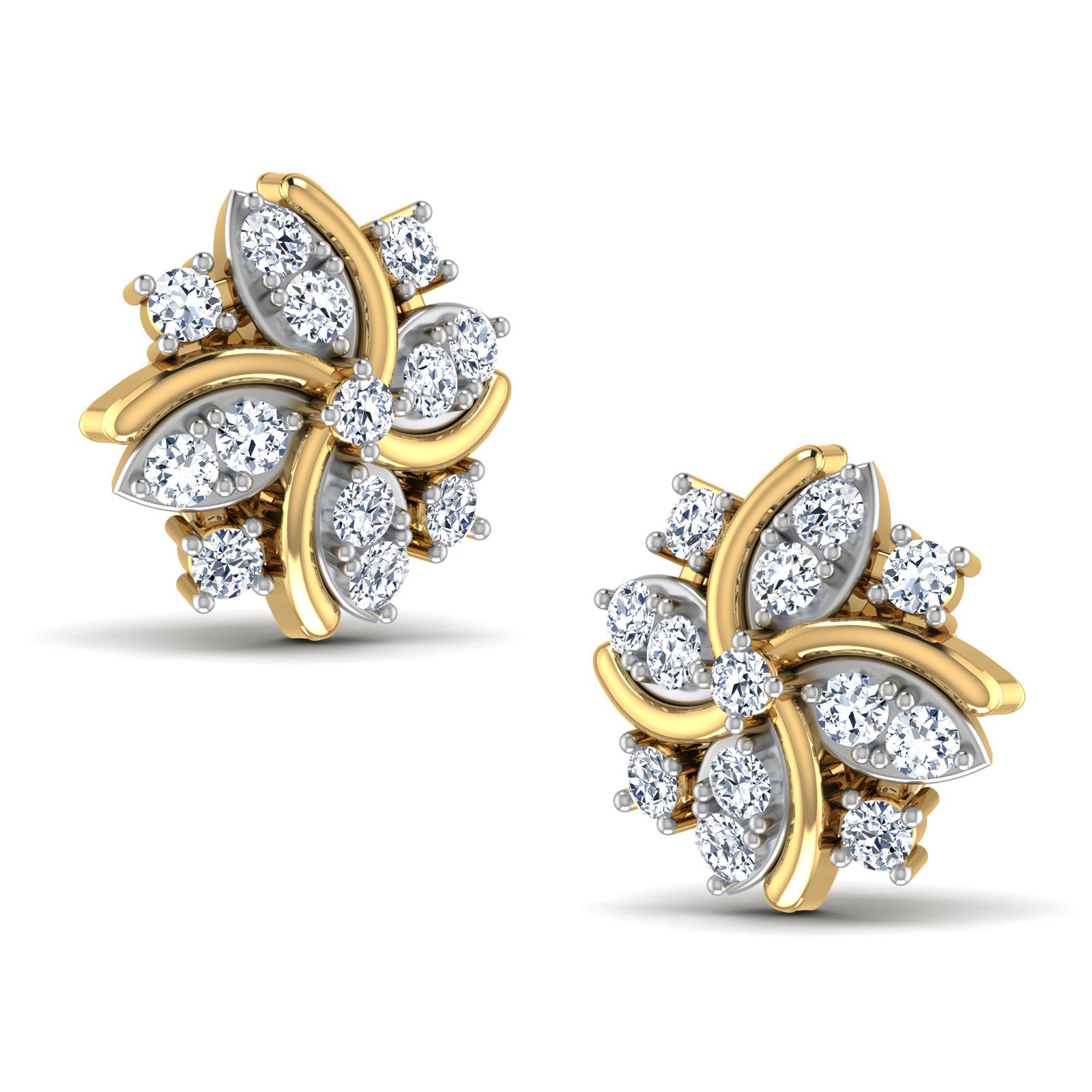 Nidal Jewels | Fluid Floral Diamond Studs