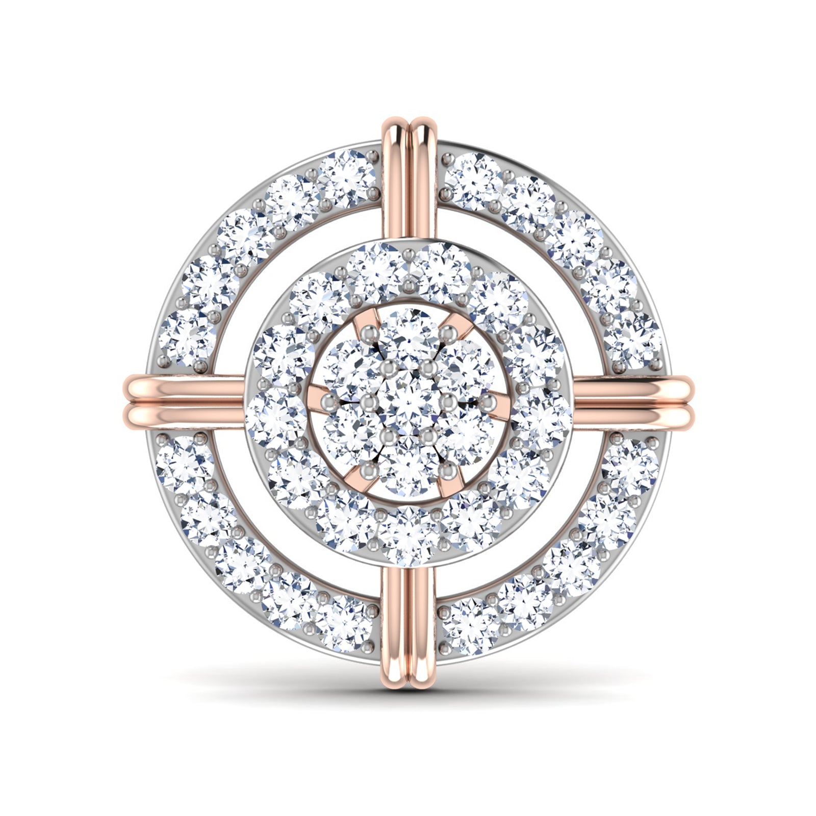 Nidal Jewels | Classic Deco Diamond Rose gold studs