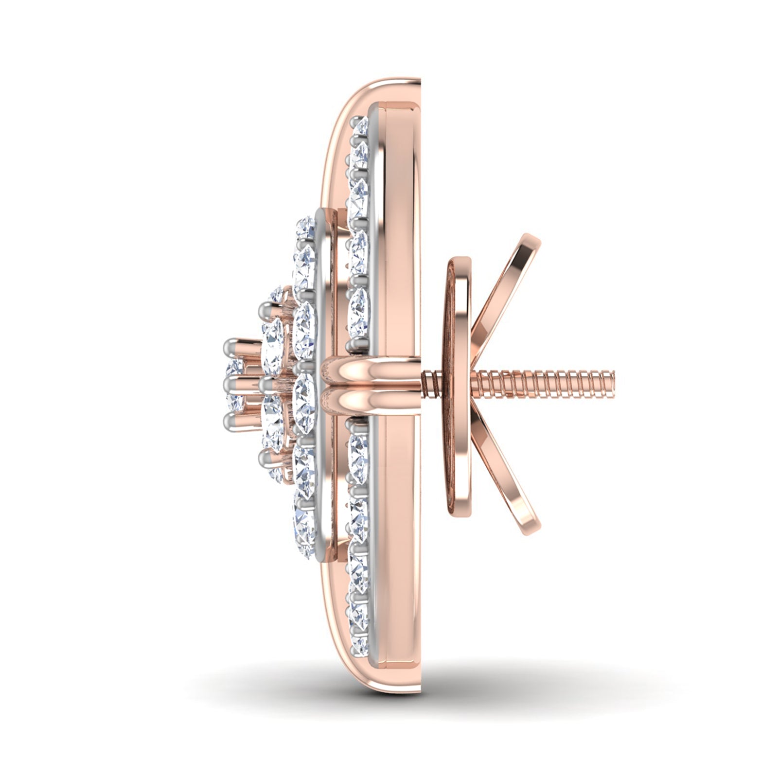 Nidal Jewels | Classic Deco Diamond Rose gold studs