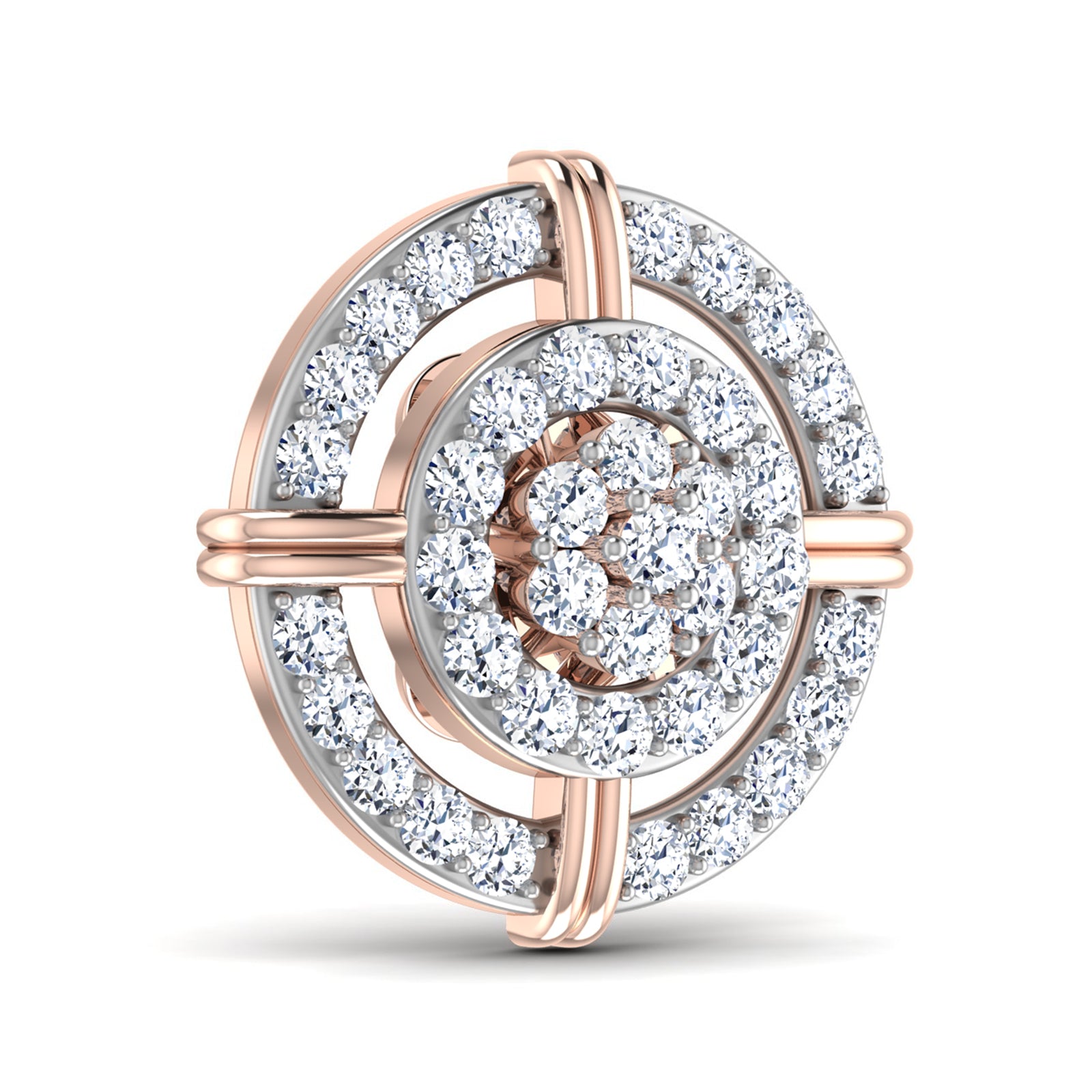 Nidal Jewels | Classic Deco Diamond Rose gold studs