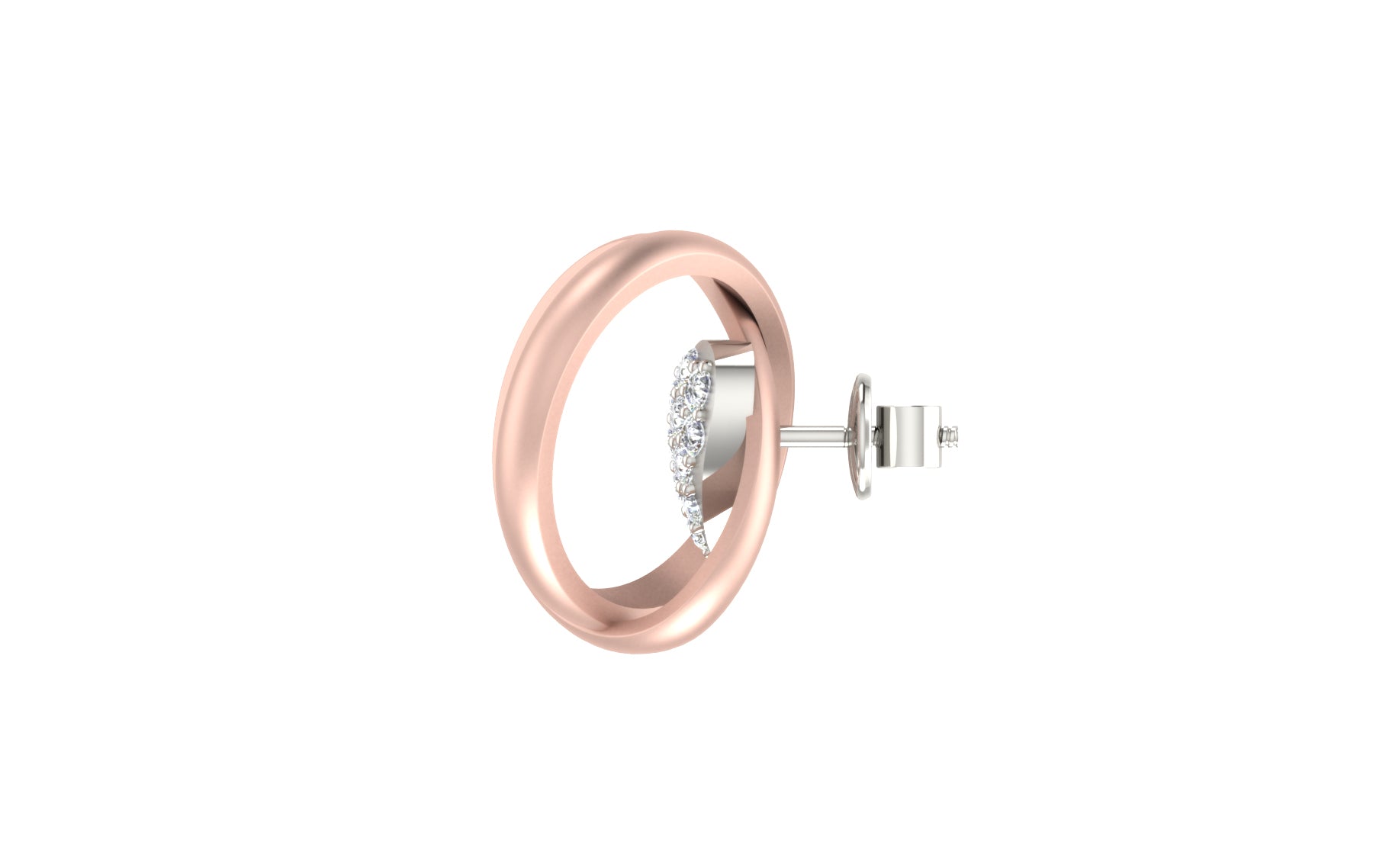 Nidal Jewels | Double Heart Desire Rosegold Diamond Studs