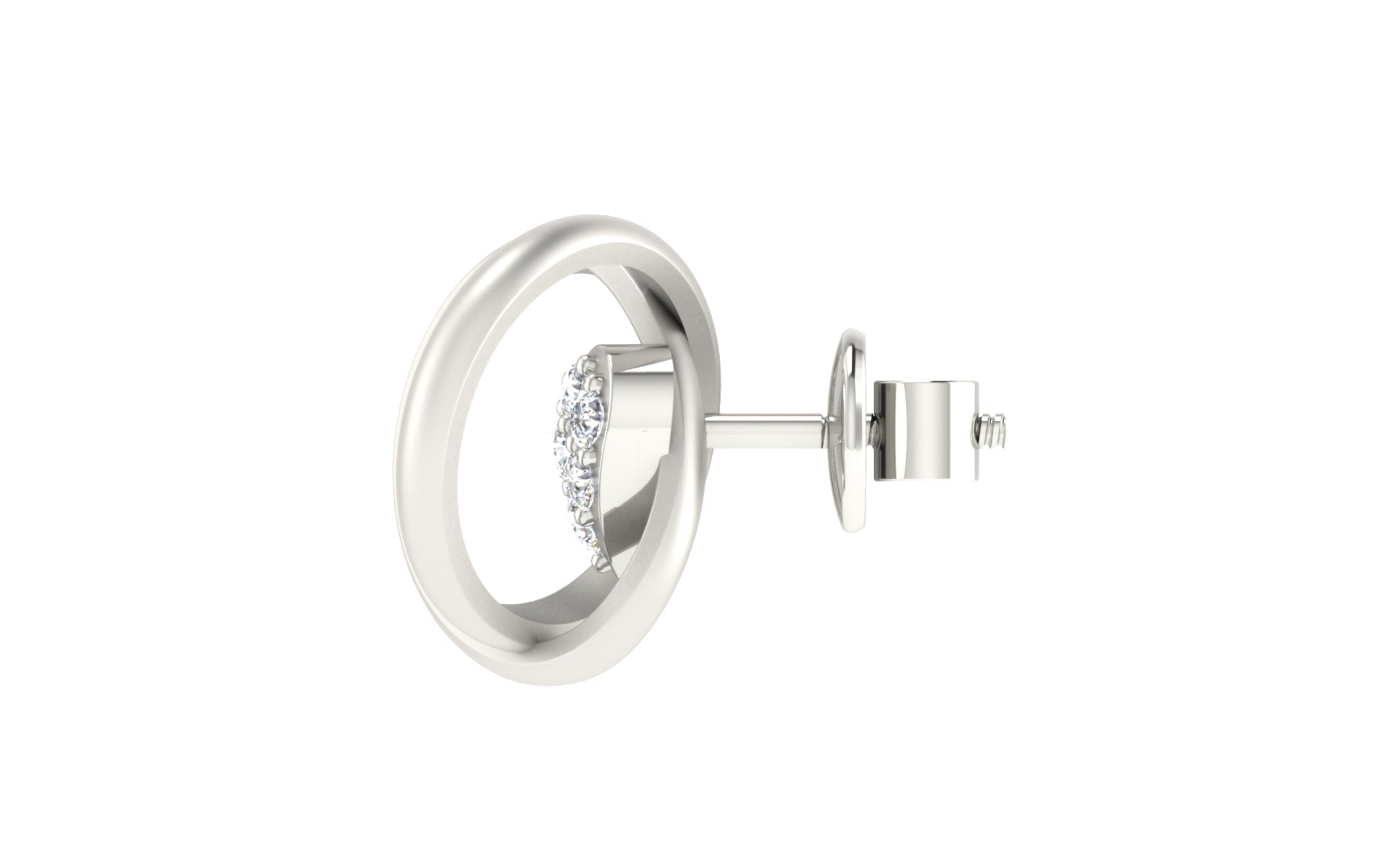 Nidal Jewels  | Double Heart Desire White Gold diamond studs
