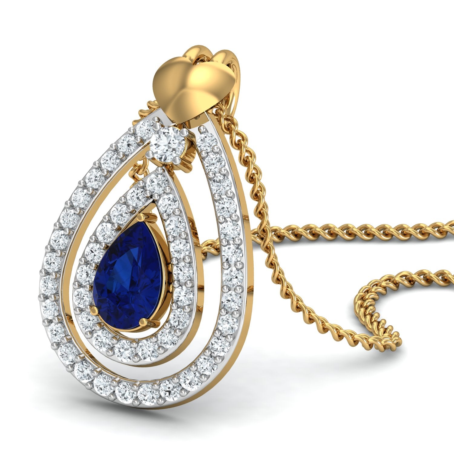 Nidal Jewels | Electric Blue Gold and Diamond Pendant