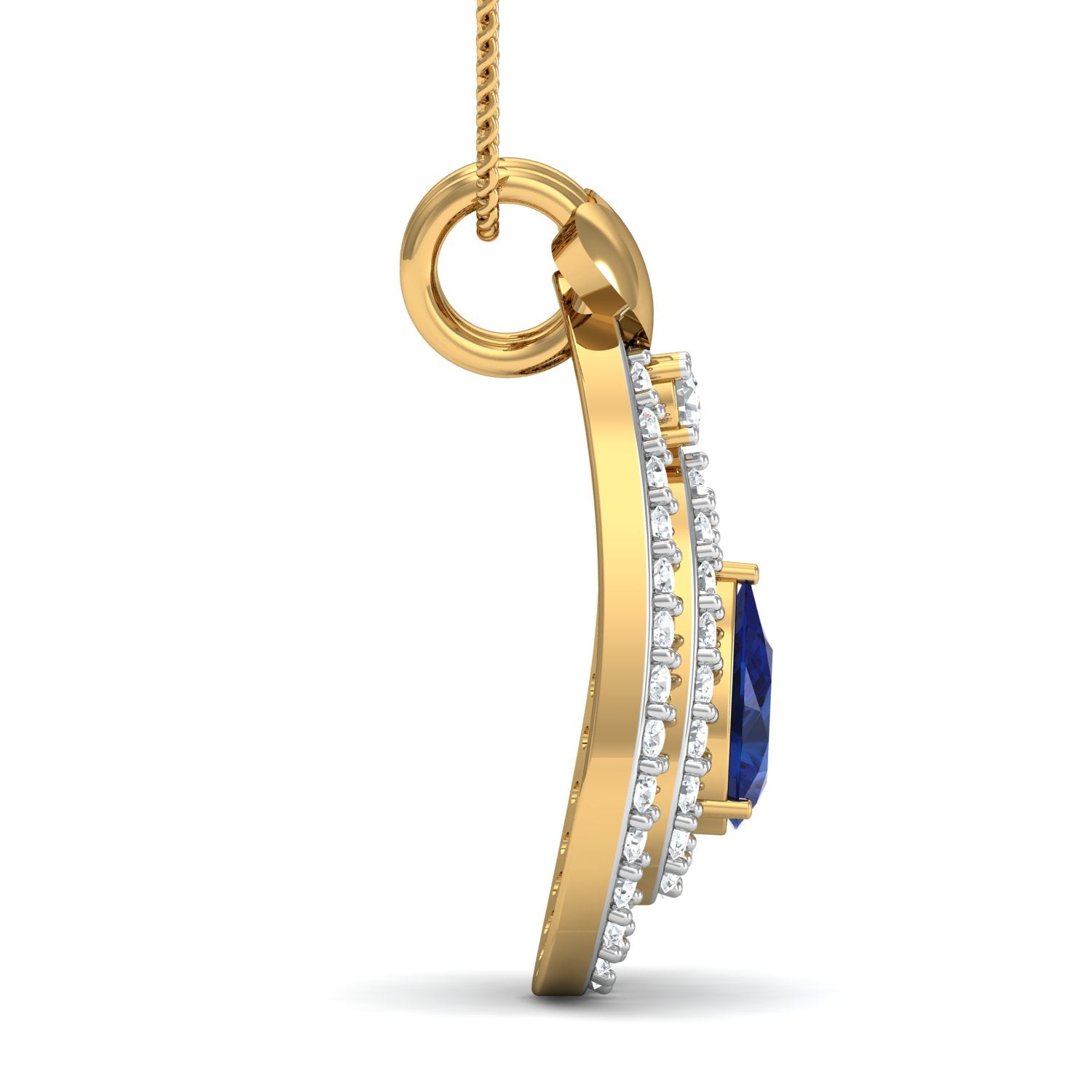 Nidal Jewels | Electric Blue Gold and Diamond Pendant