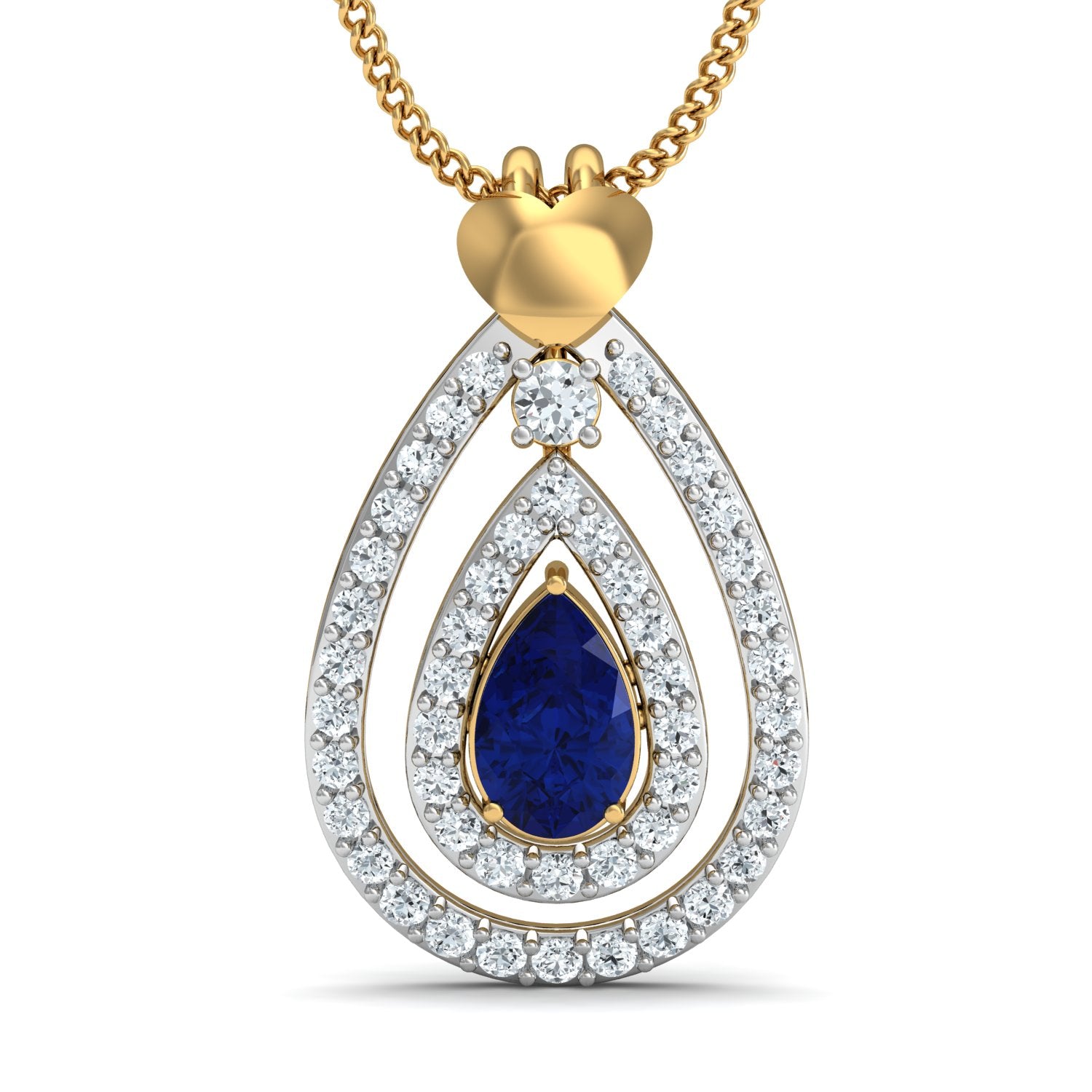 Nidal Jewels | Electric Blue Gold and Diamond Pendant