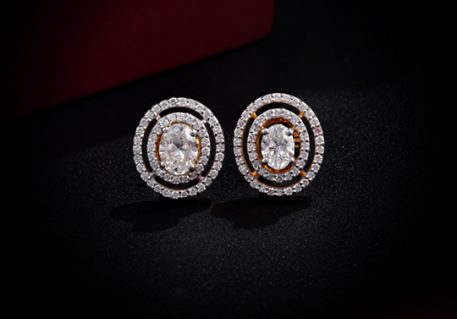 Nidal Jewels | Elegant Halo Zircon Stud Earrings