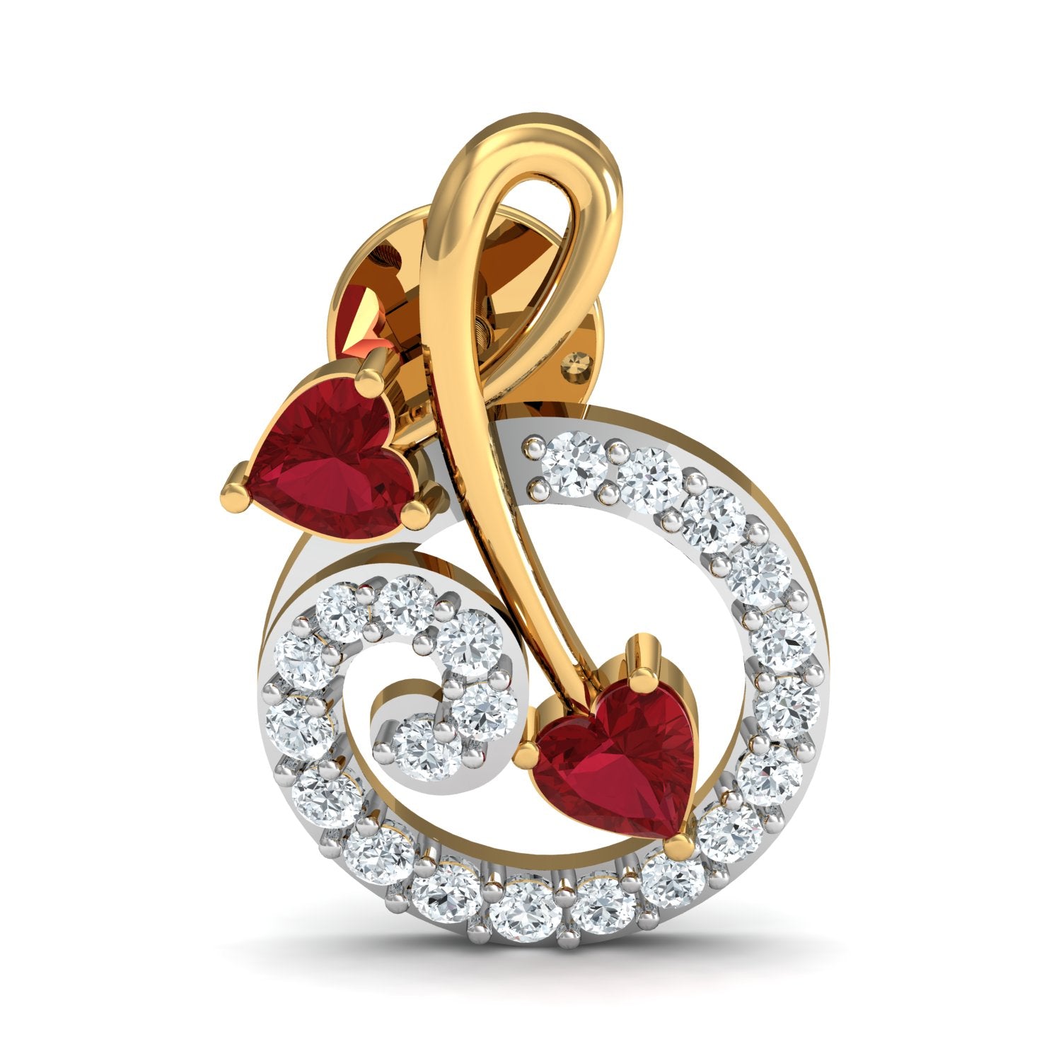 Nidal Jewels | Garnet Bouqet Gold and Diamond Pendant