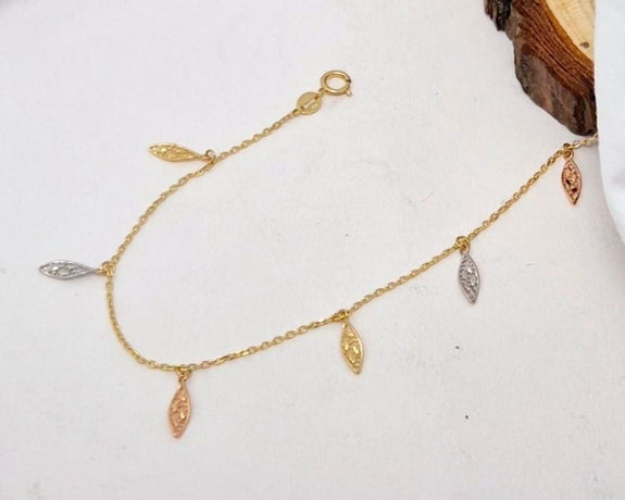 Nidal Jewels | Leaflet Gold Chain Bracelet
