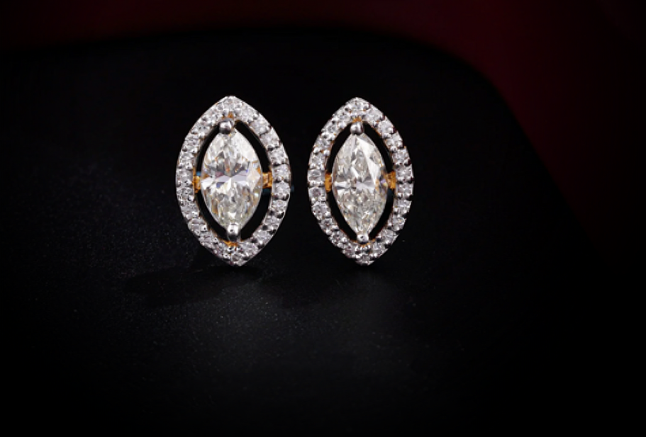 Nidal Jewels | Marquise-Cut Diamond Stud Earrings