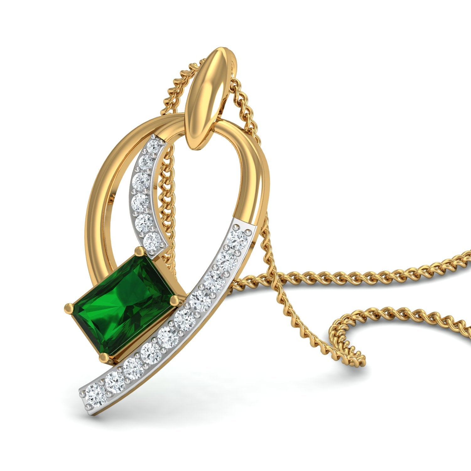 Nidal Jewels | Mystic GreenDrop Gold and Diamond Pendant